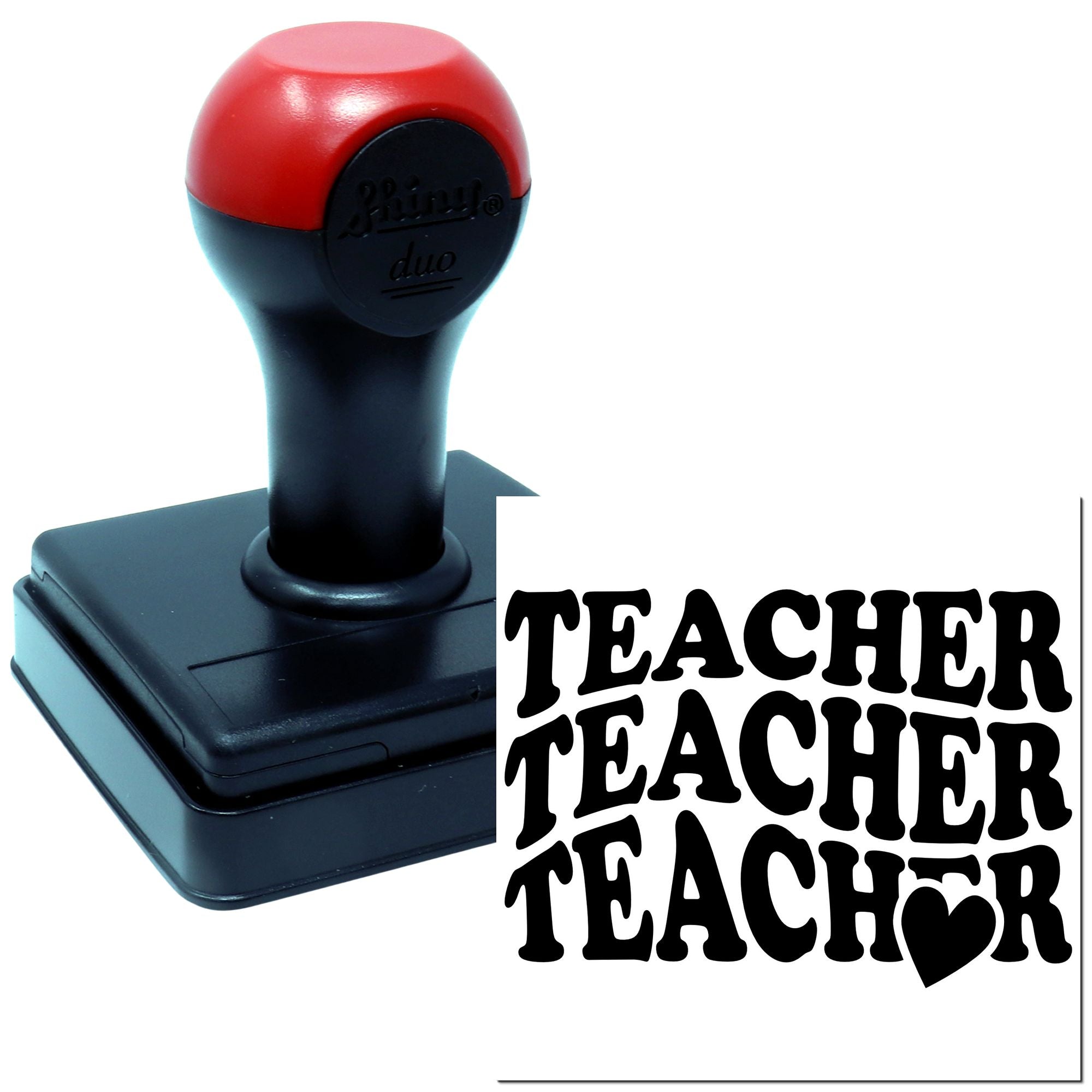 Duo Three Teachers One Caring Heart Hand Stamp