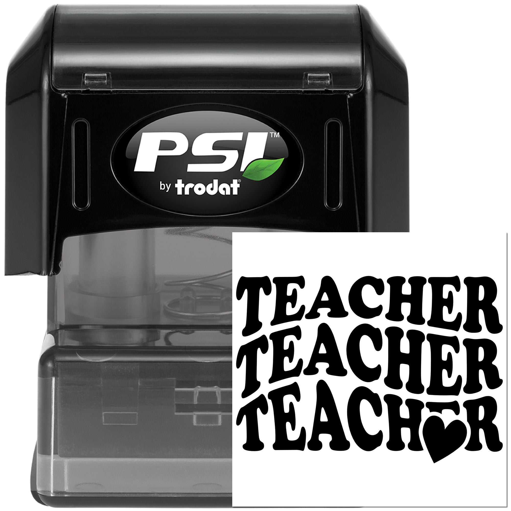 Pre-Inked Love Teacher Heart Handcraft Stamp