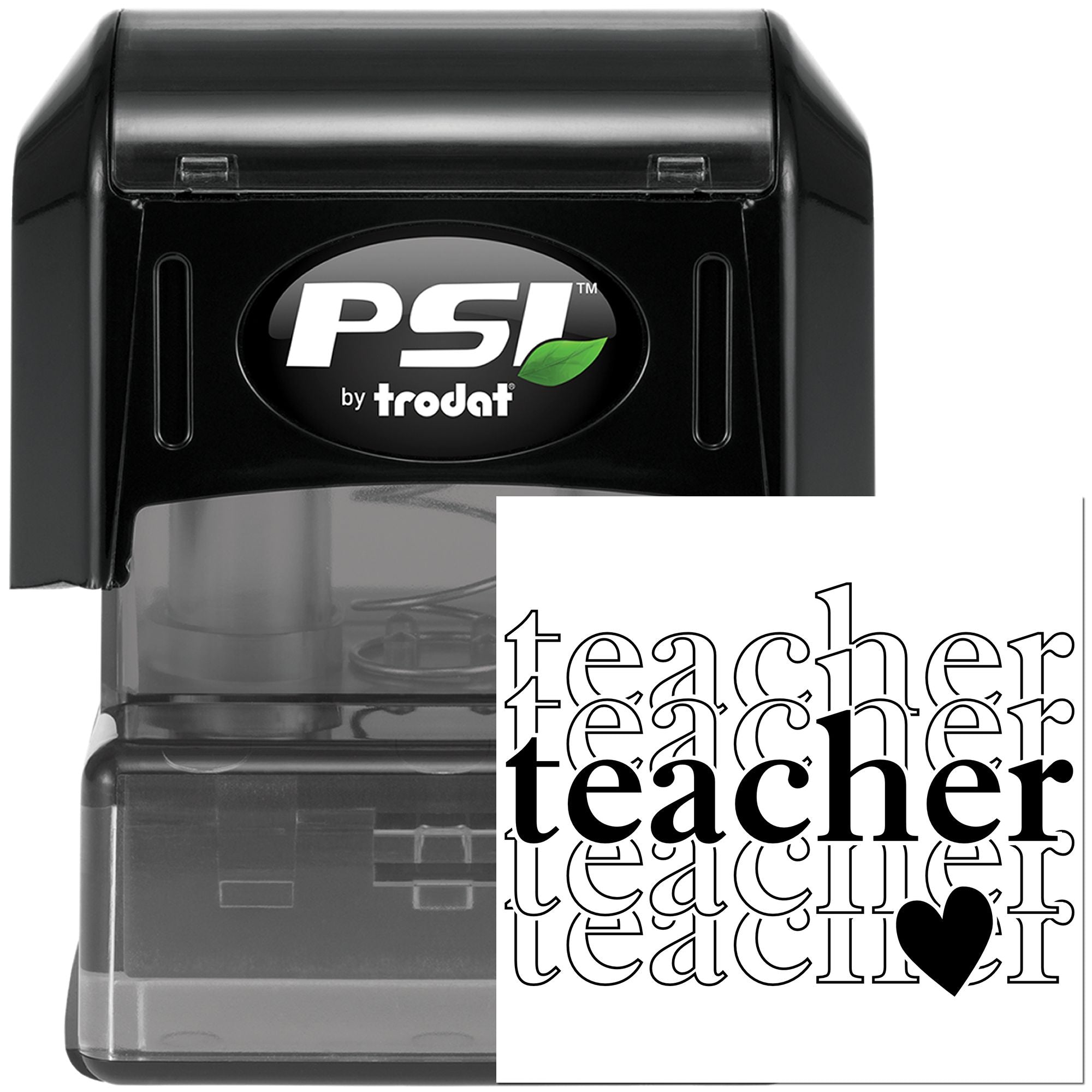 Pre-Inked Teacher Heart Pattern Paper Craft Stamp