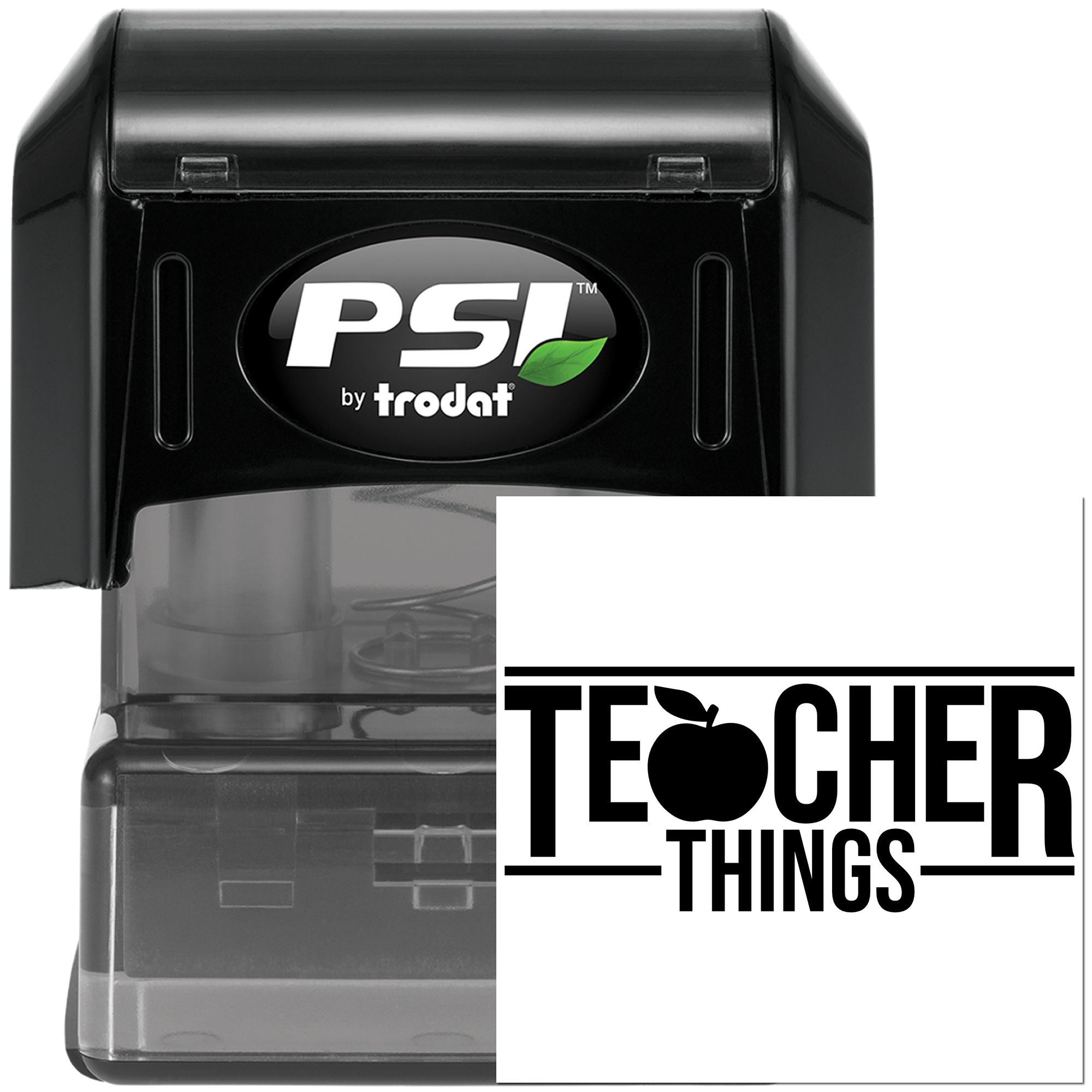 Pre-Inked Teacher Things Logo Tag Stamp