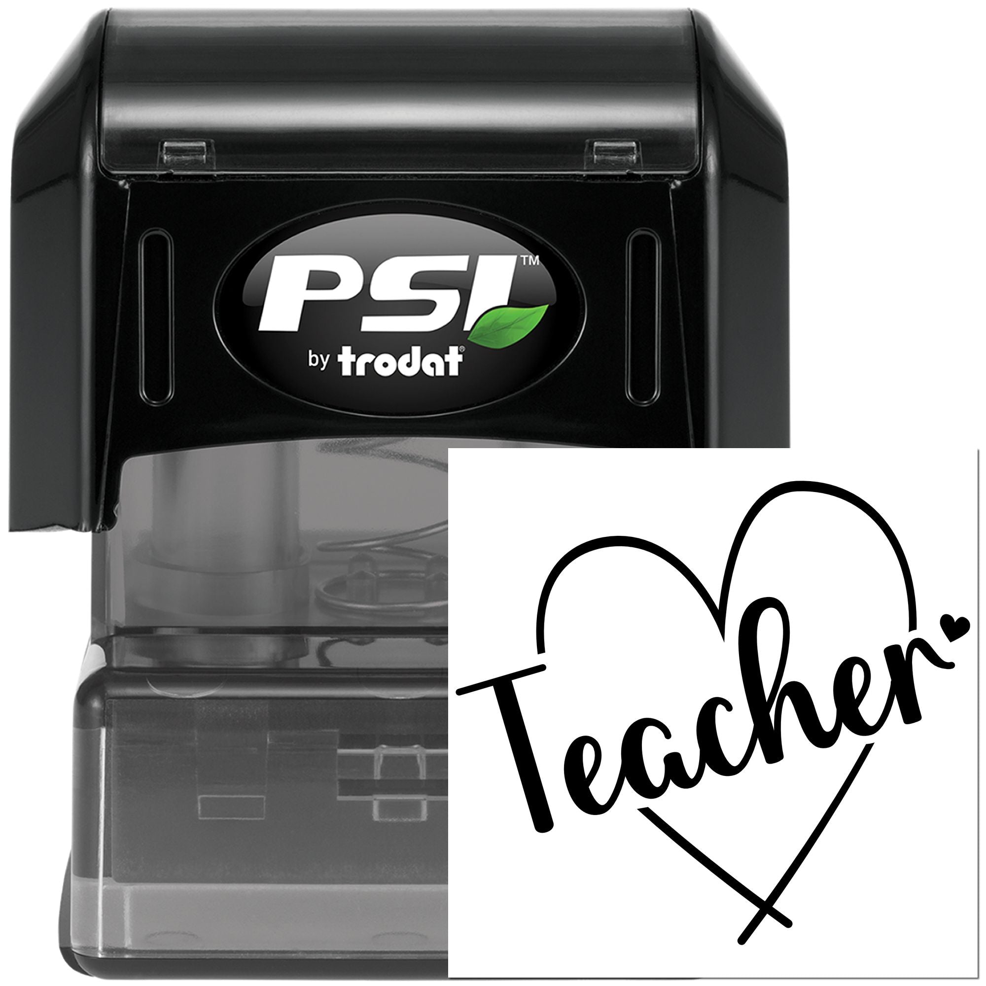 Pre-Inked Heart For Teachers Place Card Stamp