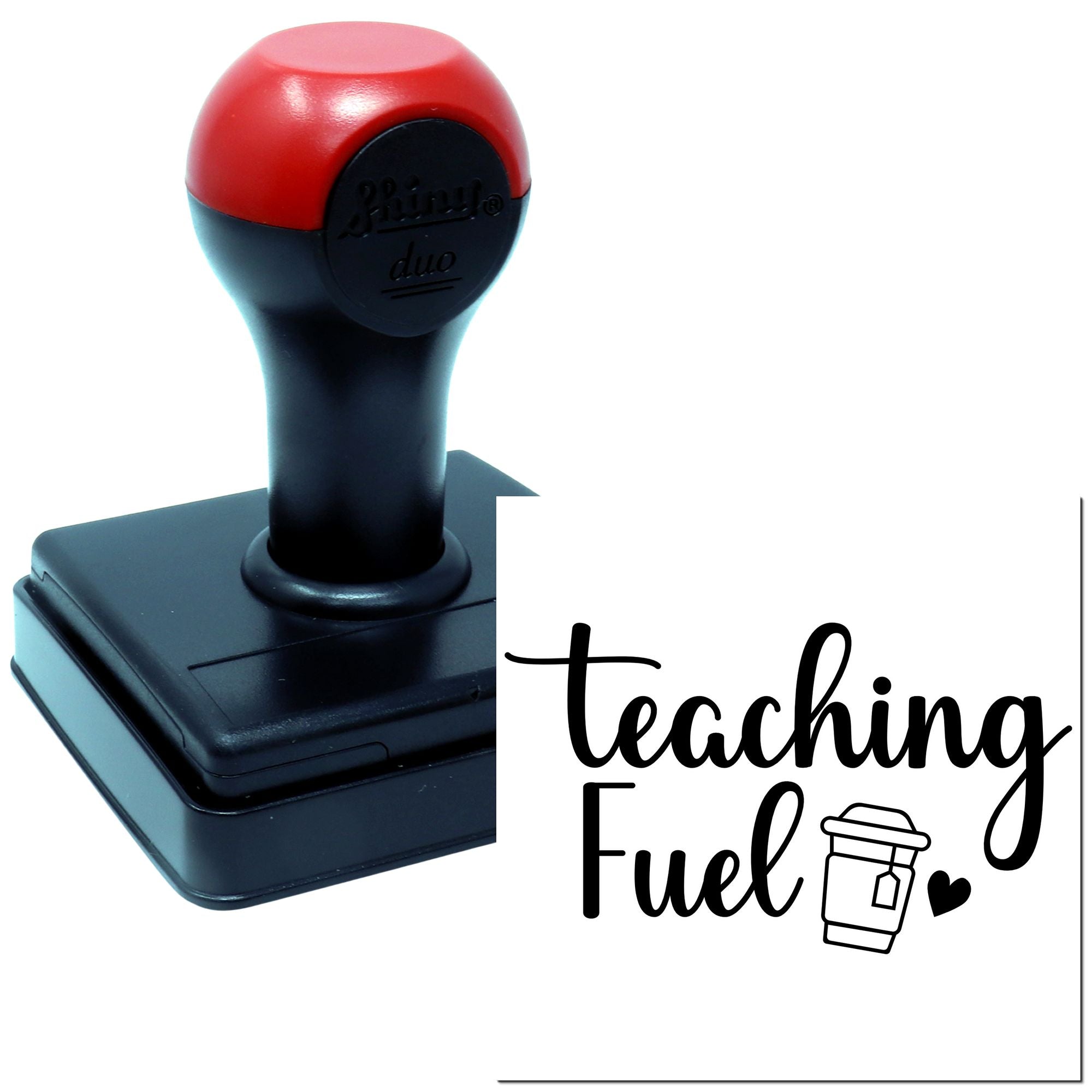 Duo Coffee Powered Classroom Teacher Fuel Hand Stamp