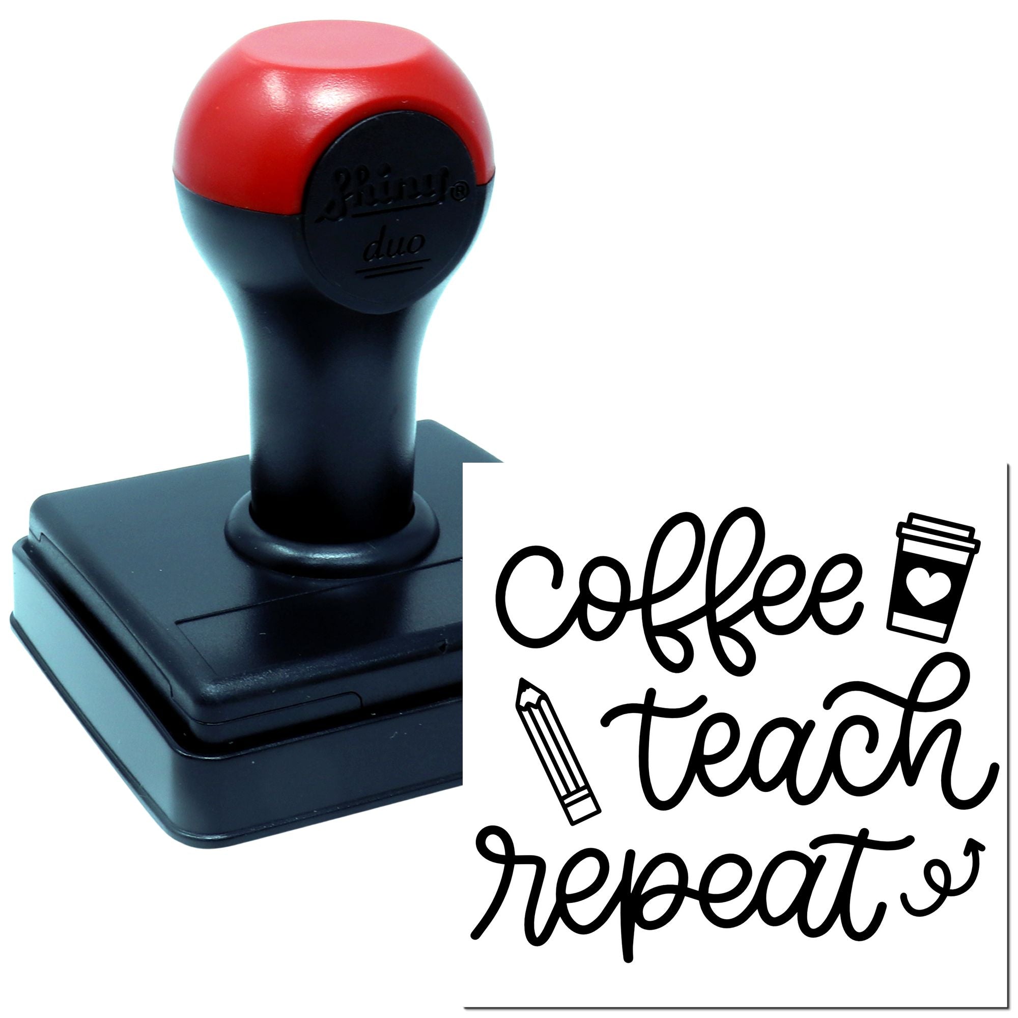 Duo Coffee Teach Repeat Teacher's Ritual Hand Stamp