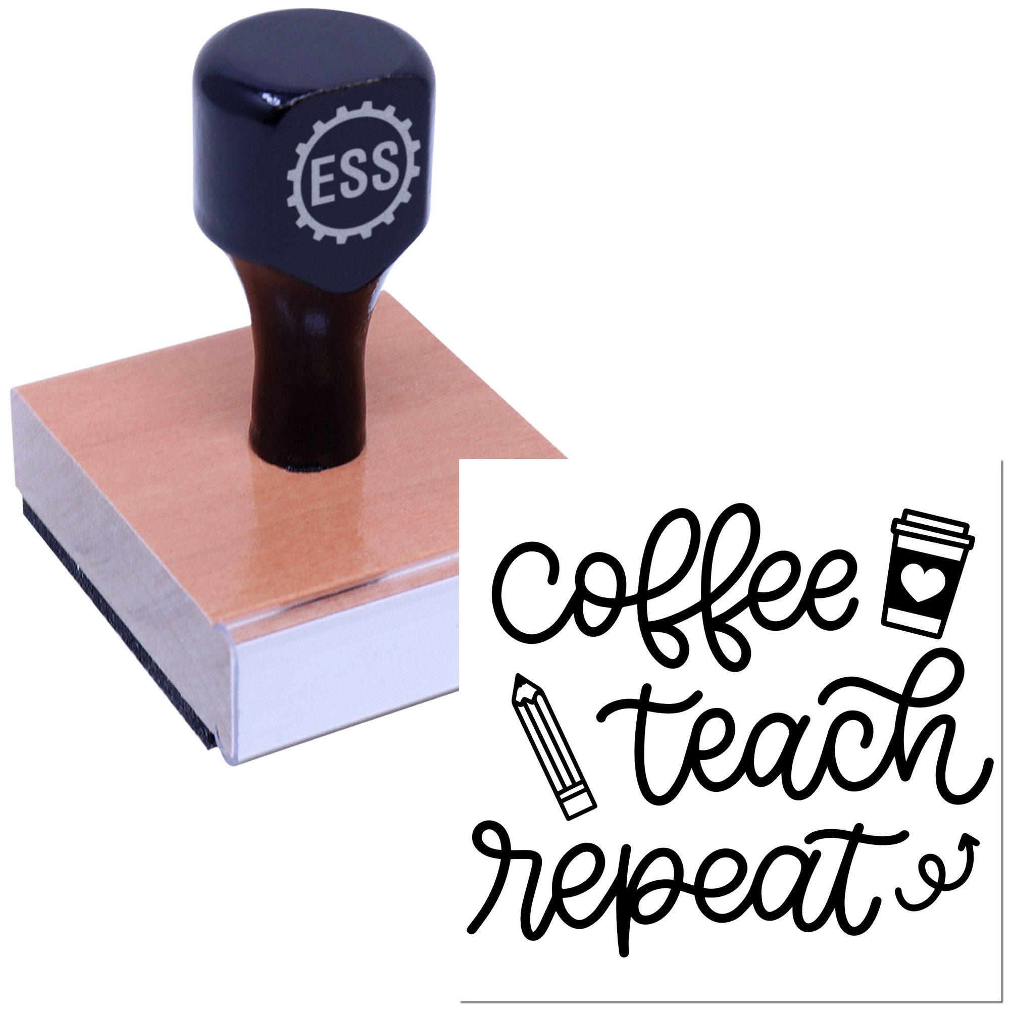 Brew Educate Repeat Papercraft Rubber Stamp