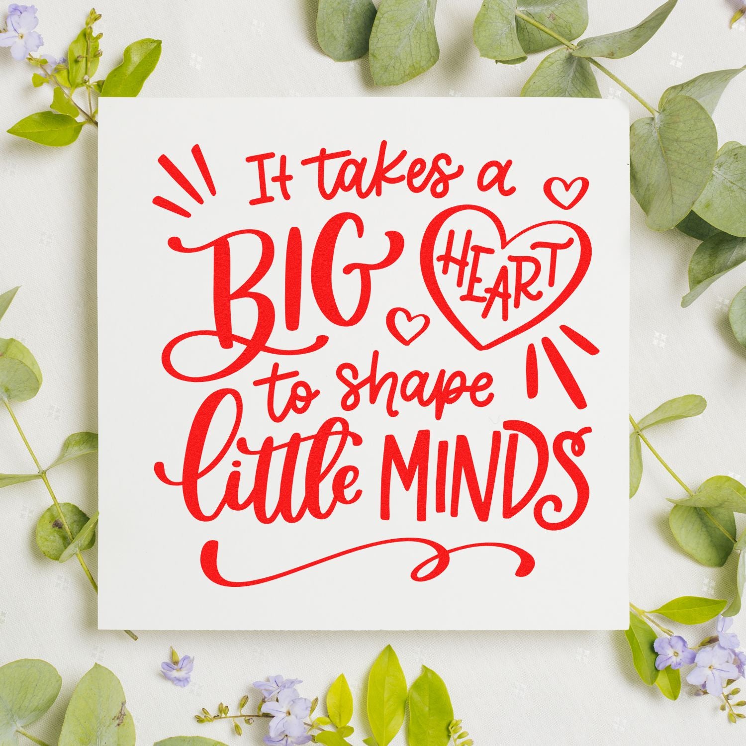 Pre-Inked Big Hearted Minds Journaling Stamp