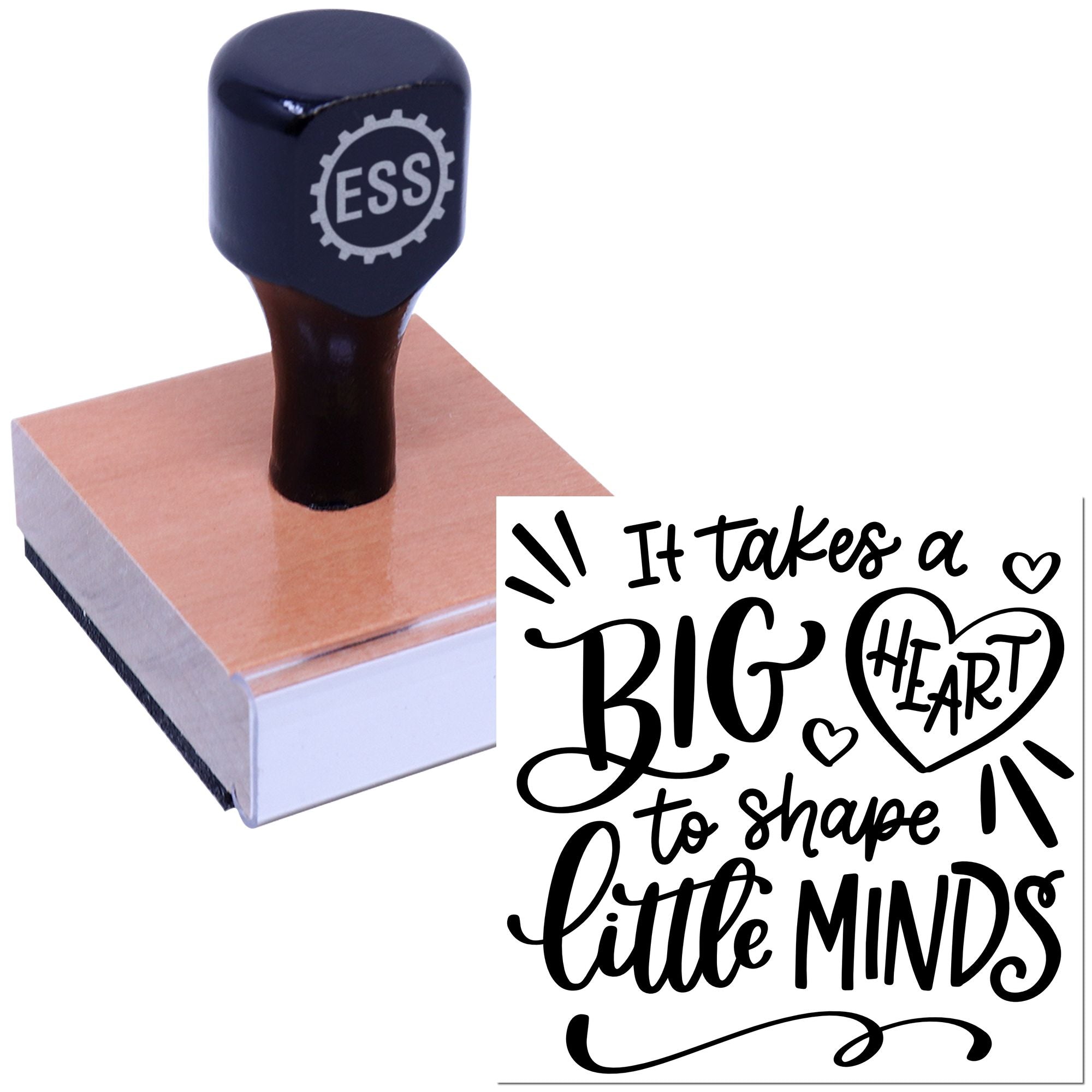 Heart Shaping Minds Note Card Rubber Stamp