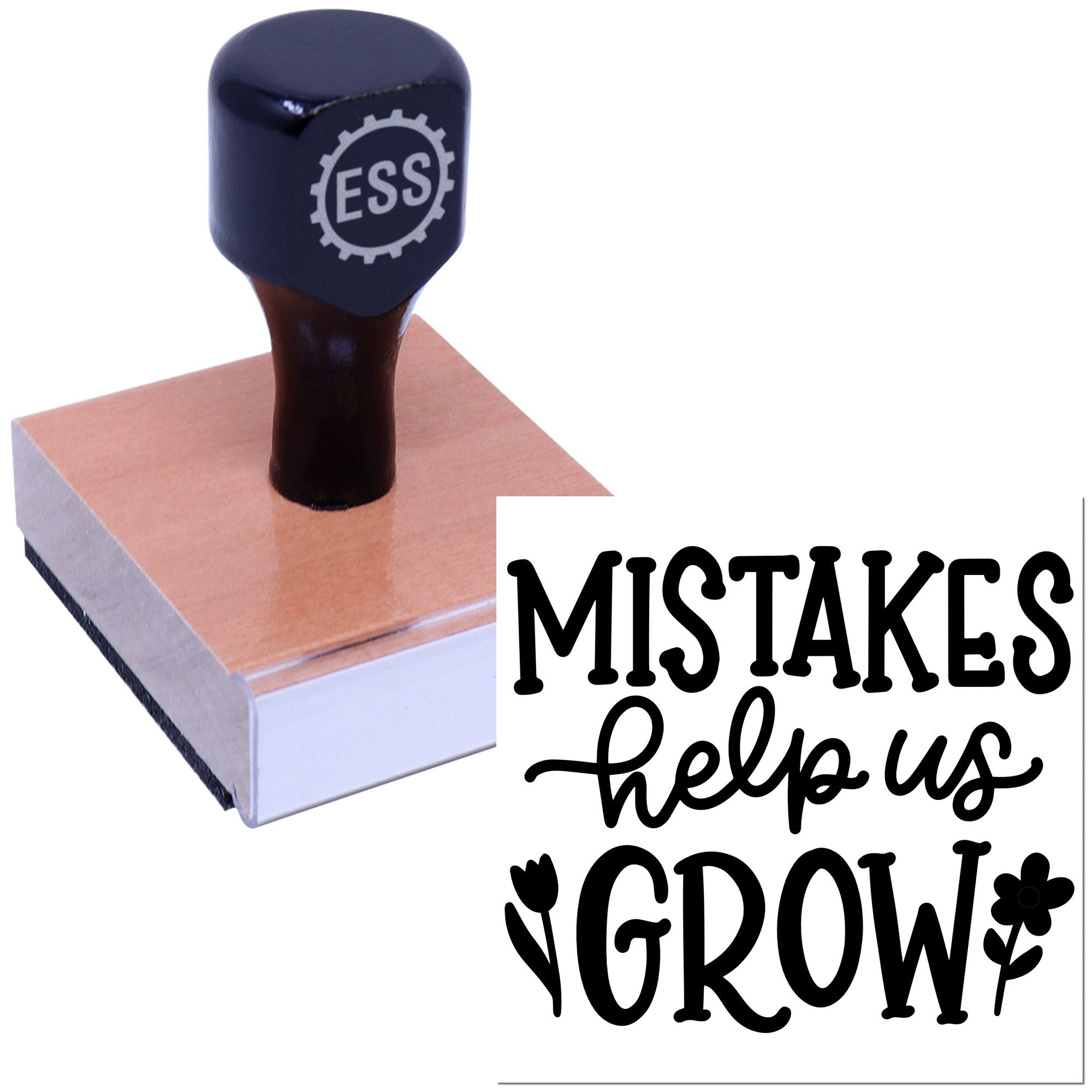 Mistakes Fuel Growth Mini Card Rubber Stamp