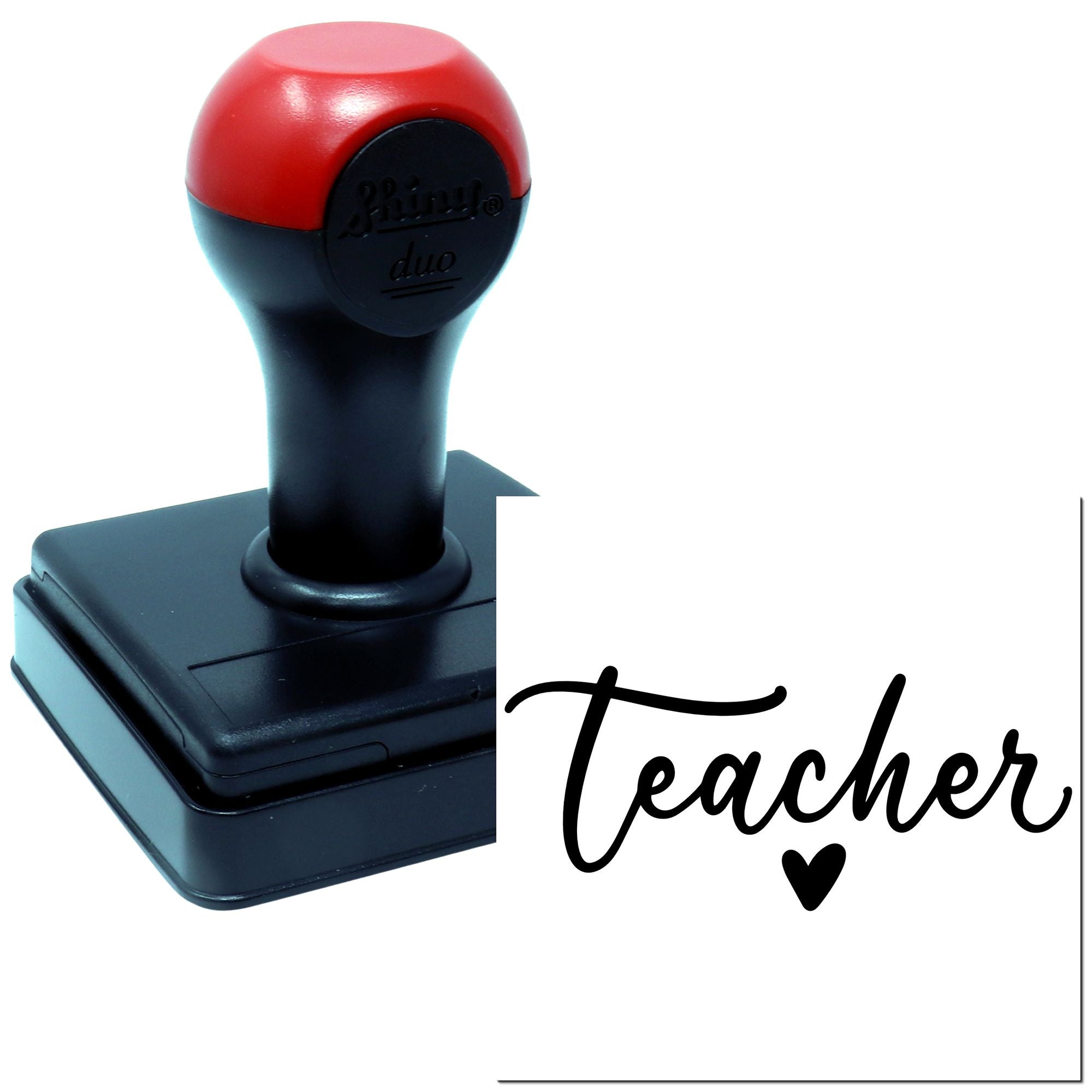 Duo Cursive Teacher Heart Appreciation Sign Hand Stamp