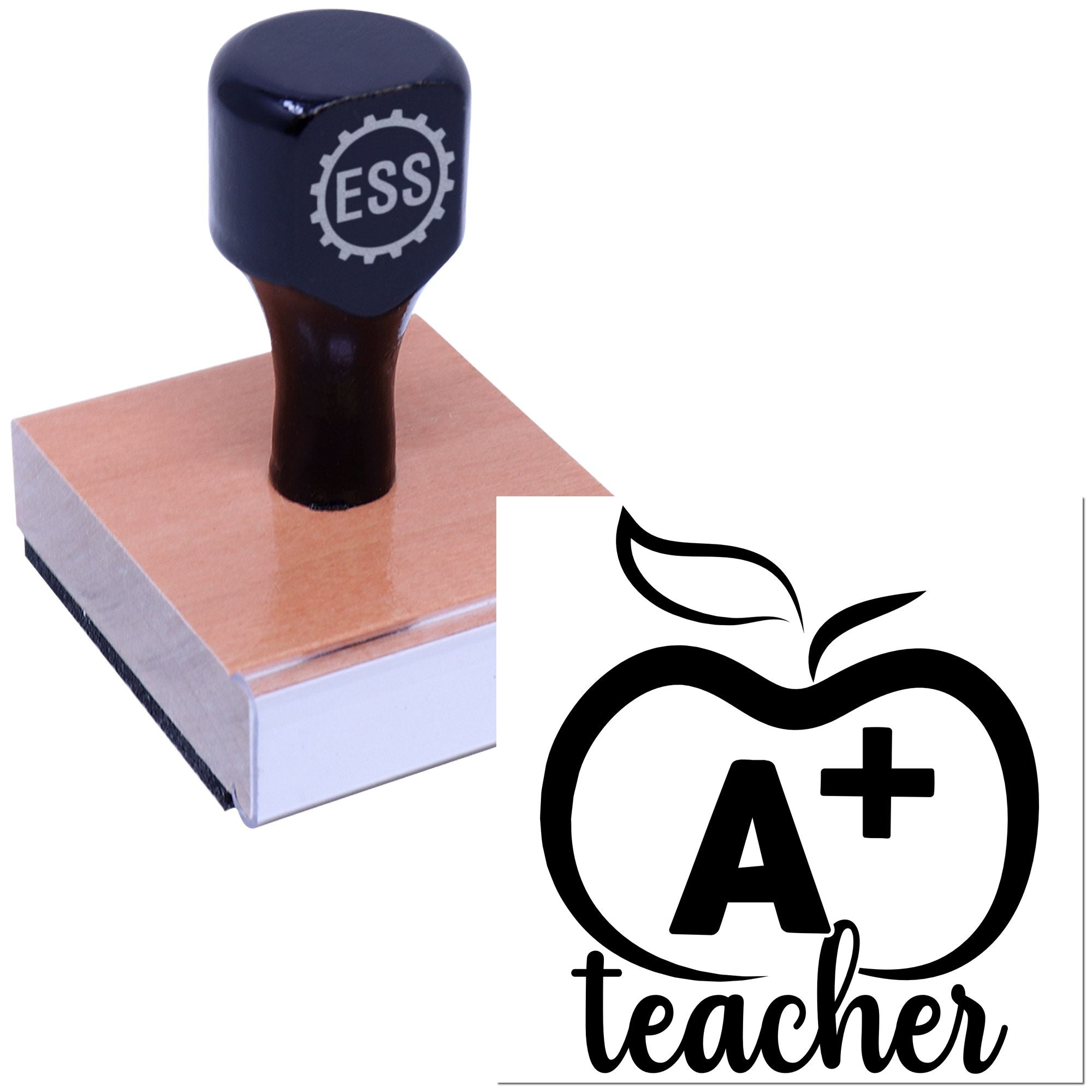 A+ Teacher Apple Scrapbooking Rubber Stamp