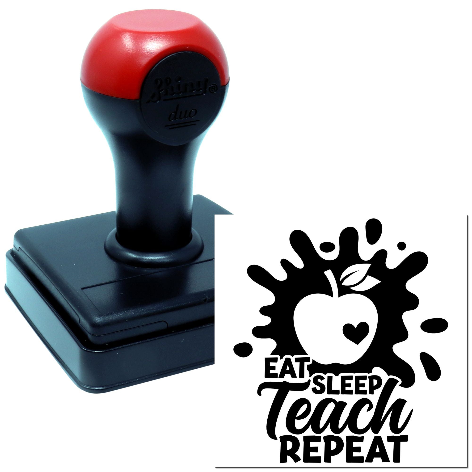 Duo Eat Sleep Teach Repeat Apple Hand Stamp