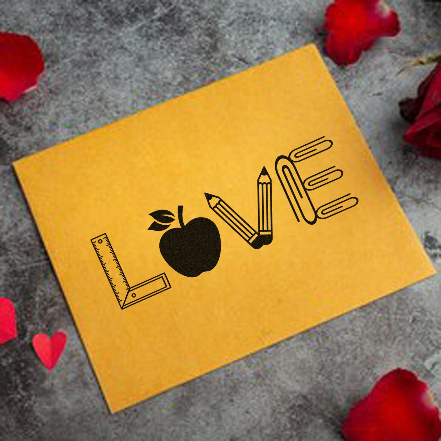 Love Of Learning Cardmaking Rubber Stamp