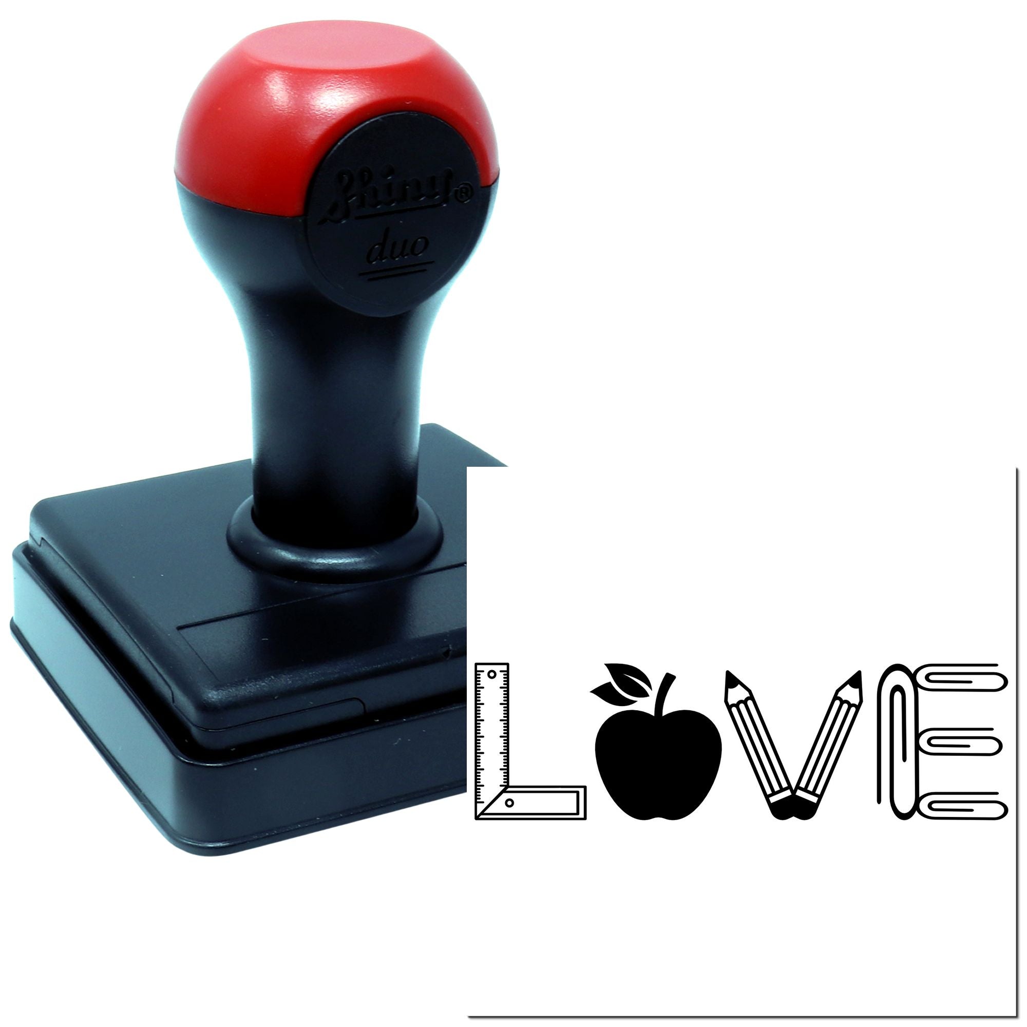 Duo School Supplies Spell Out Love Hand Stamp