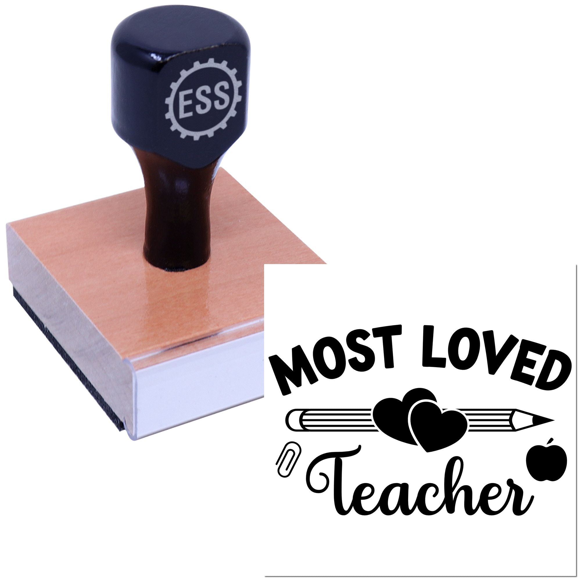 Heartfelt Educator Emblem Greeting Card Rubber Stamp