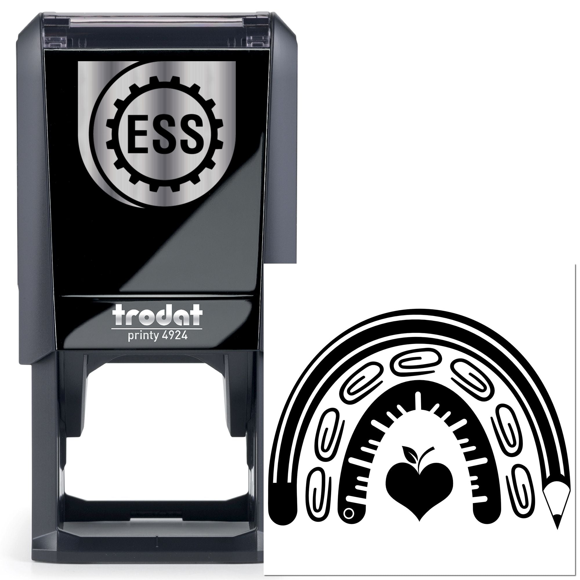 Self-Inking Heart Rainbow Mini Card Stamp