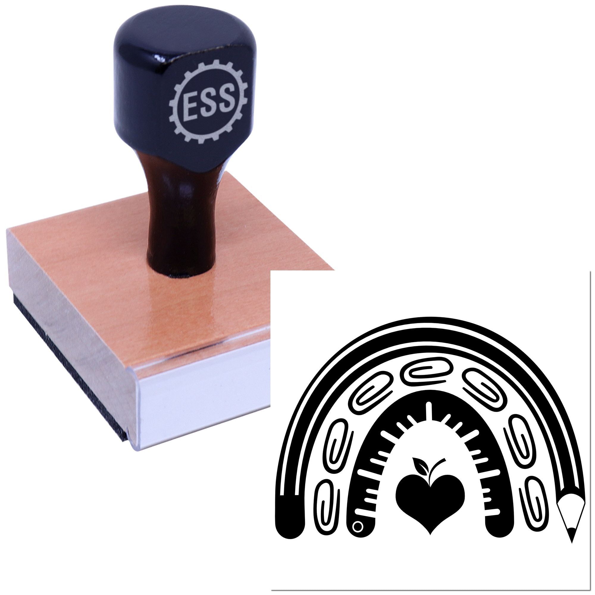 Creative Heart Rainbow Postcard Rubber Stamp