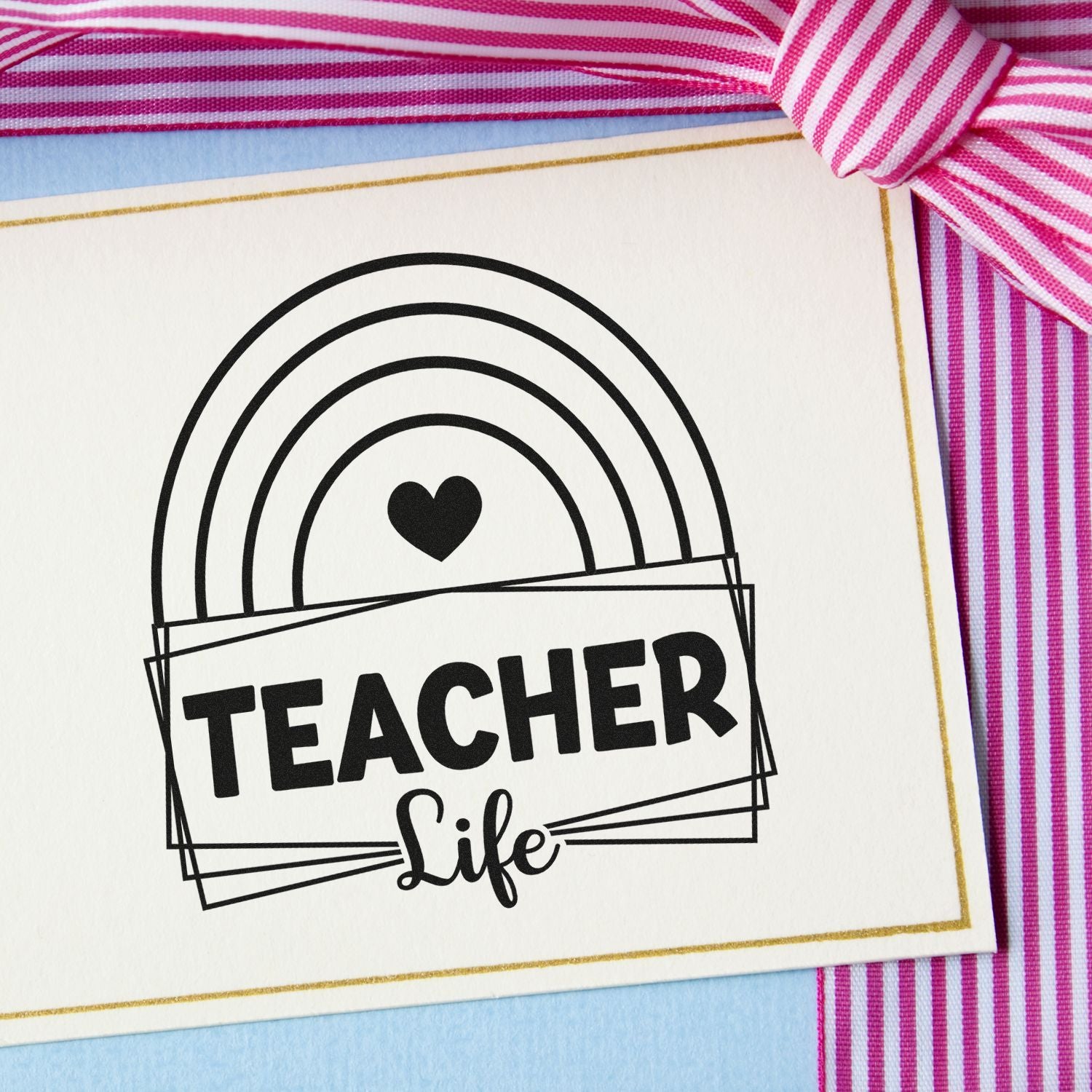 Self-Inking Teacher Life Party Favor Stamp