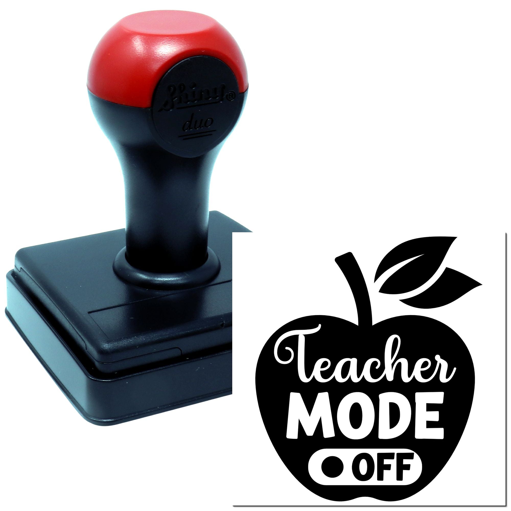 Duo Teacher Off Duty Apple Graphic Hand Stamp