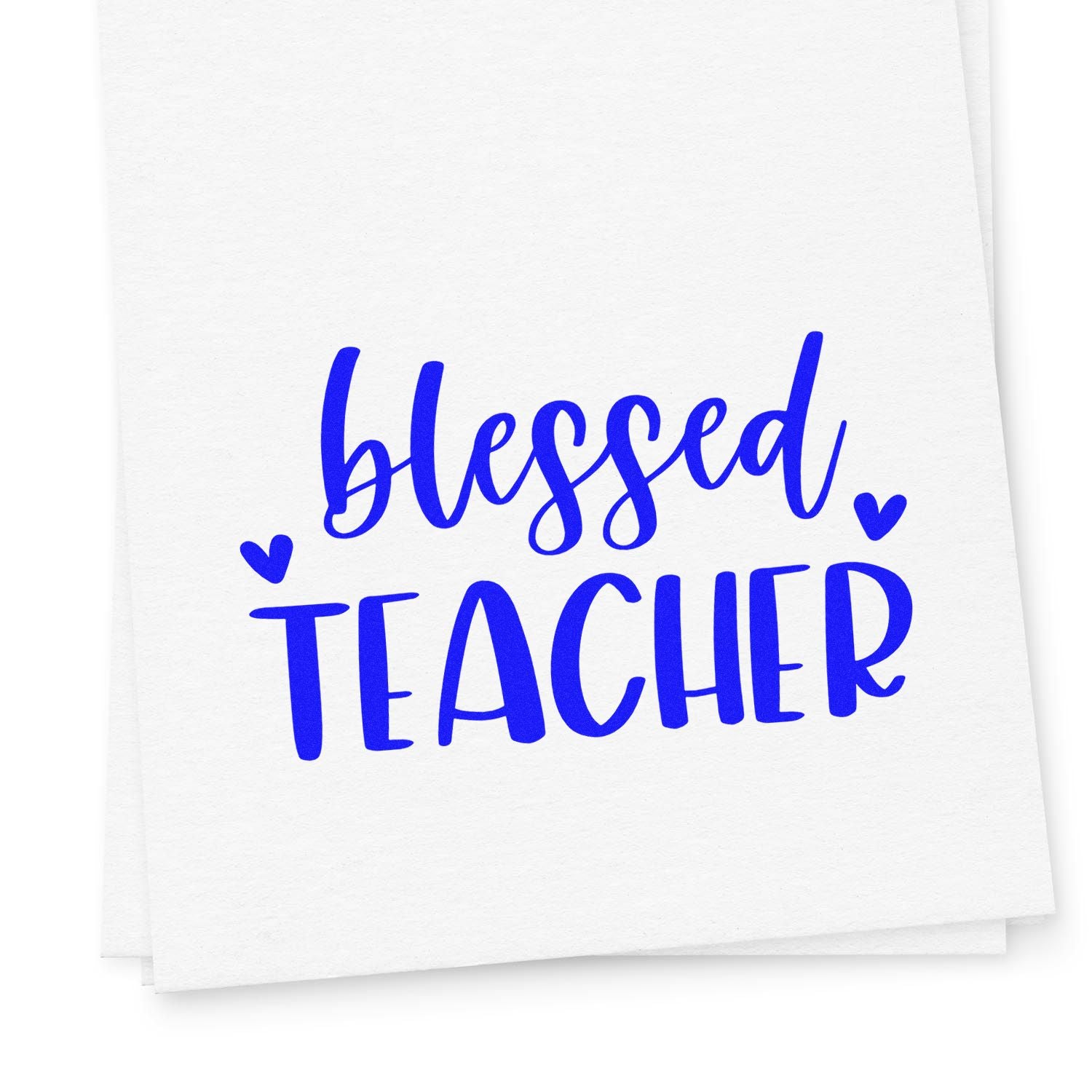 Pre-Inked Blessed Teacher Quote Tag Stamp