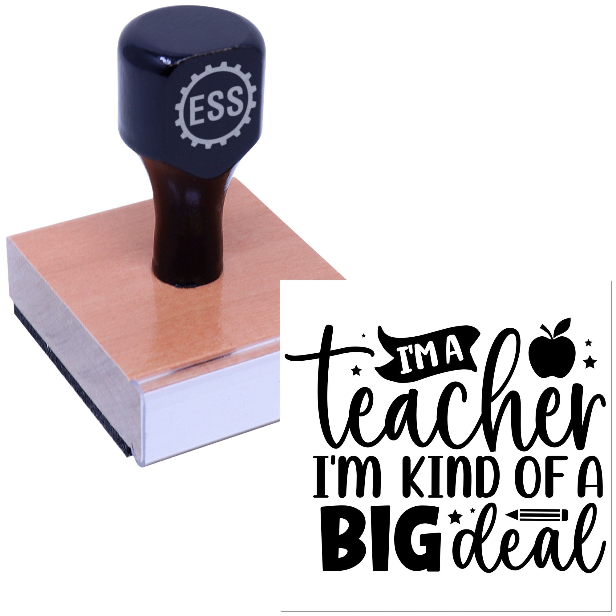 Big Deal Teacher Paper Craft Rubber Stamp