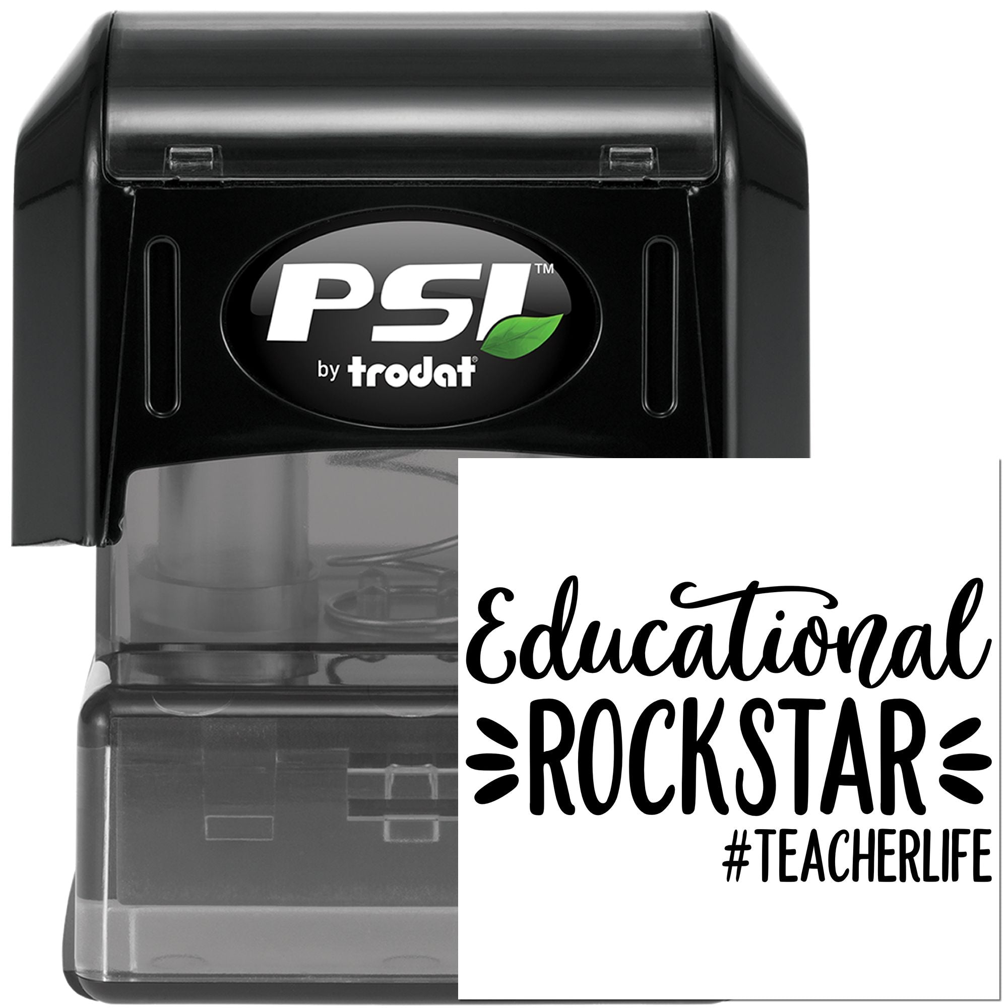 Pre-Inked Educational Rock Star Greeting Card Stamp