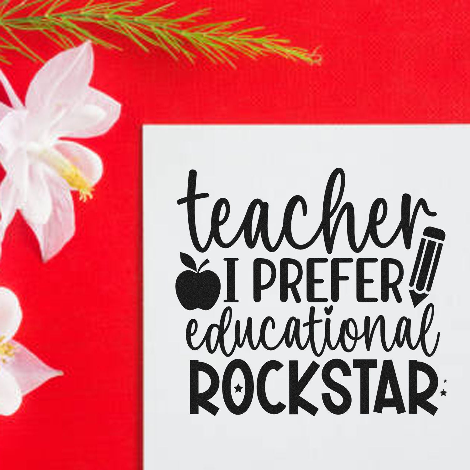 Self-Inking Rockstar Teacher Favor Tag Stamp