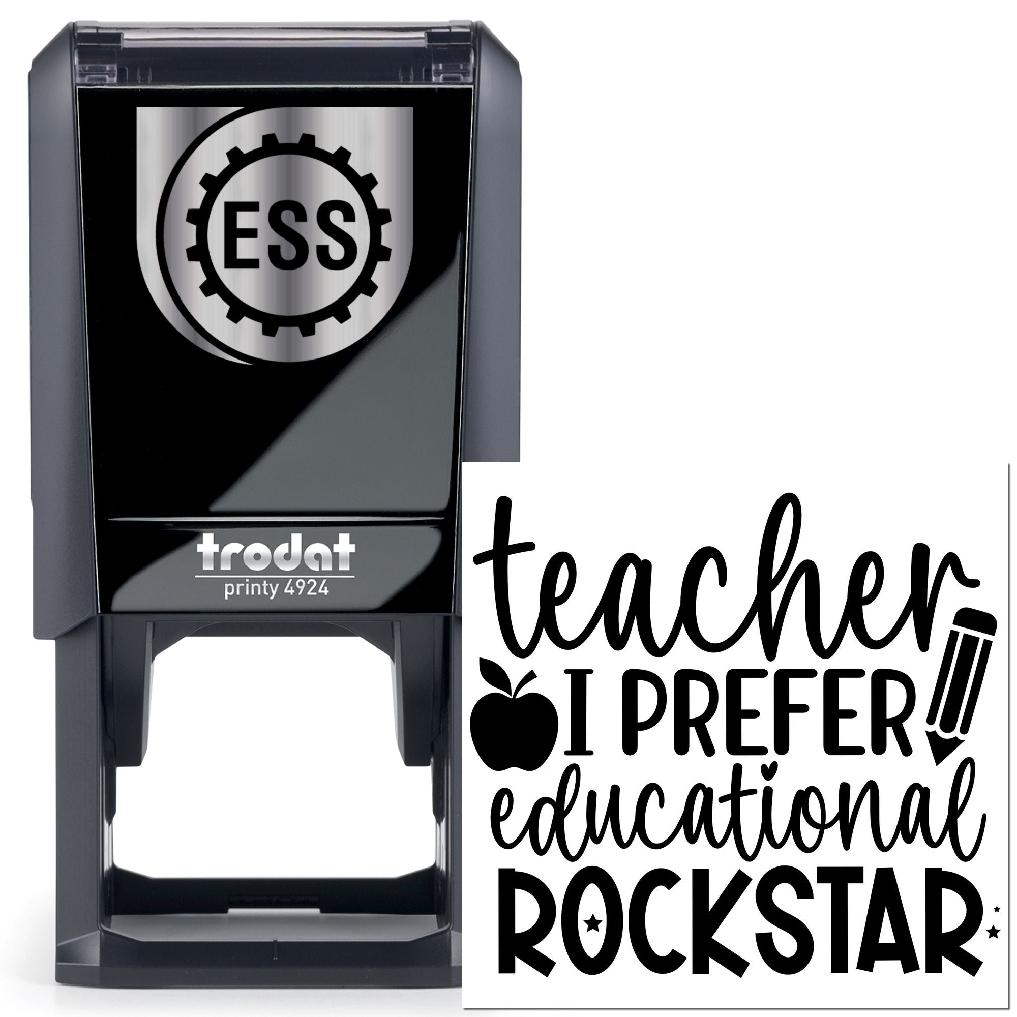Self-Inking Rockstar Teacher Favor Tag Stamp