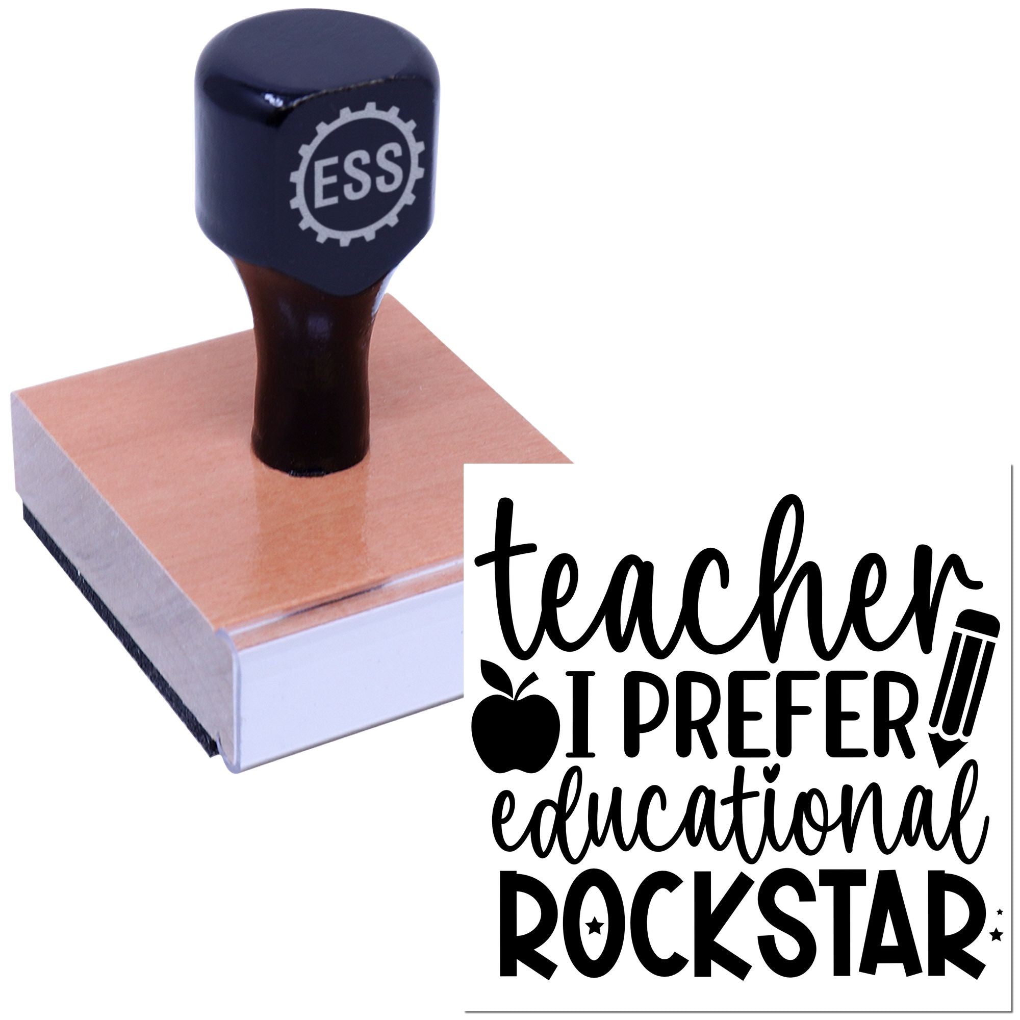 Educational Rockstar Vibes Place Card Rubber Stamp
