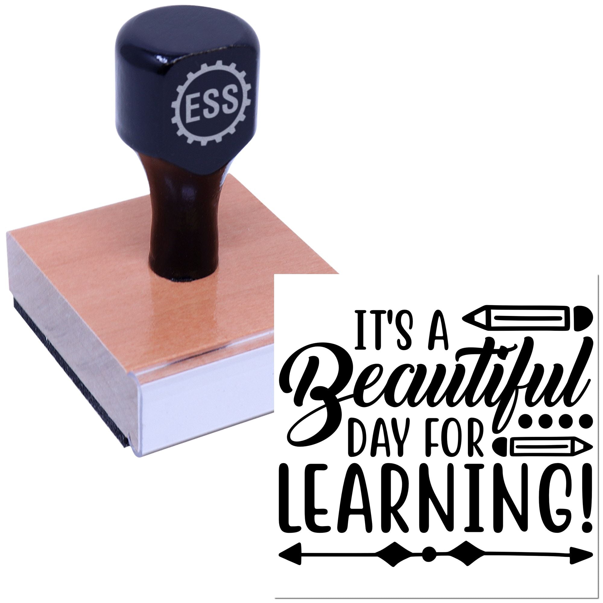 Beautiful Learning Day Craft Rubber Stamp
