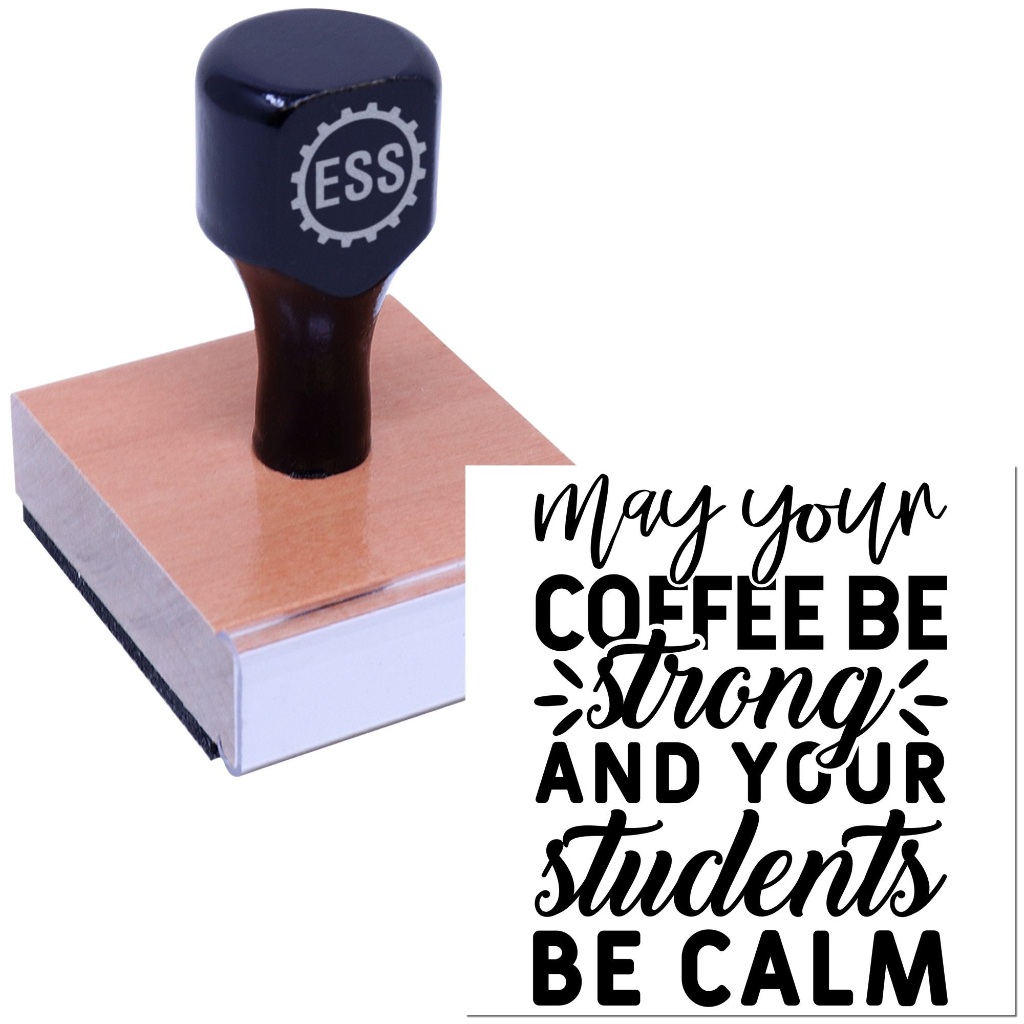 Caffeinated Calm Classroom Card Rubber Stamp