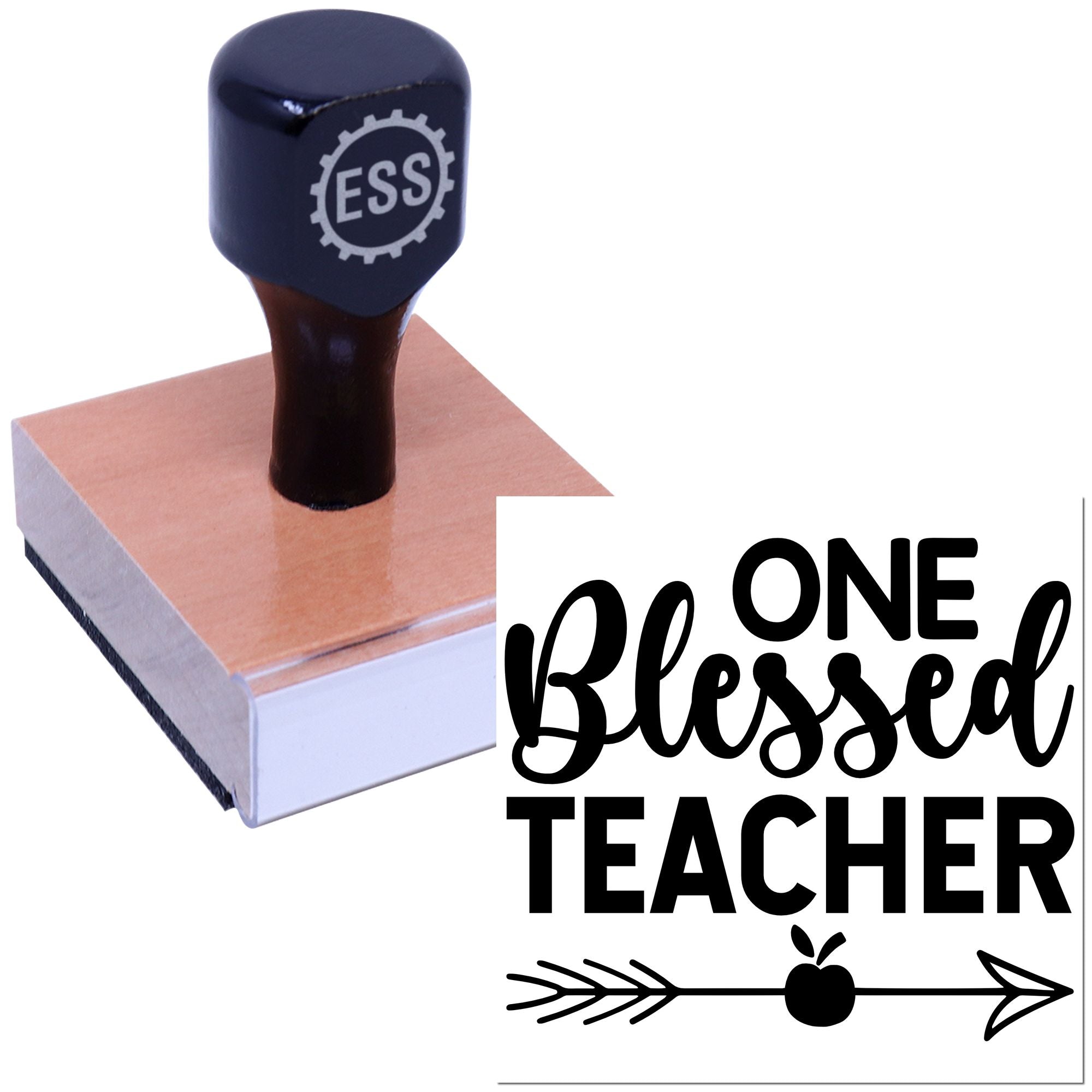 Blessed Teacher Arrow Paper Goods Rubber Stamp