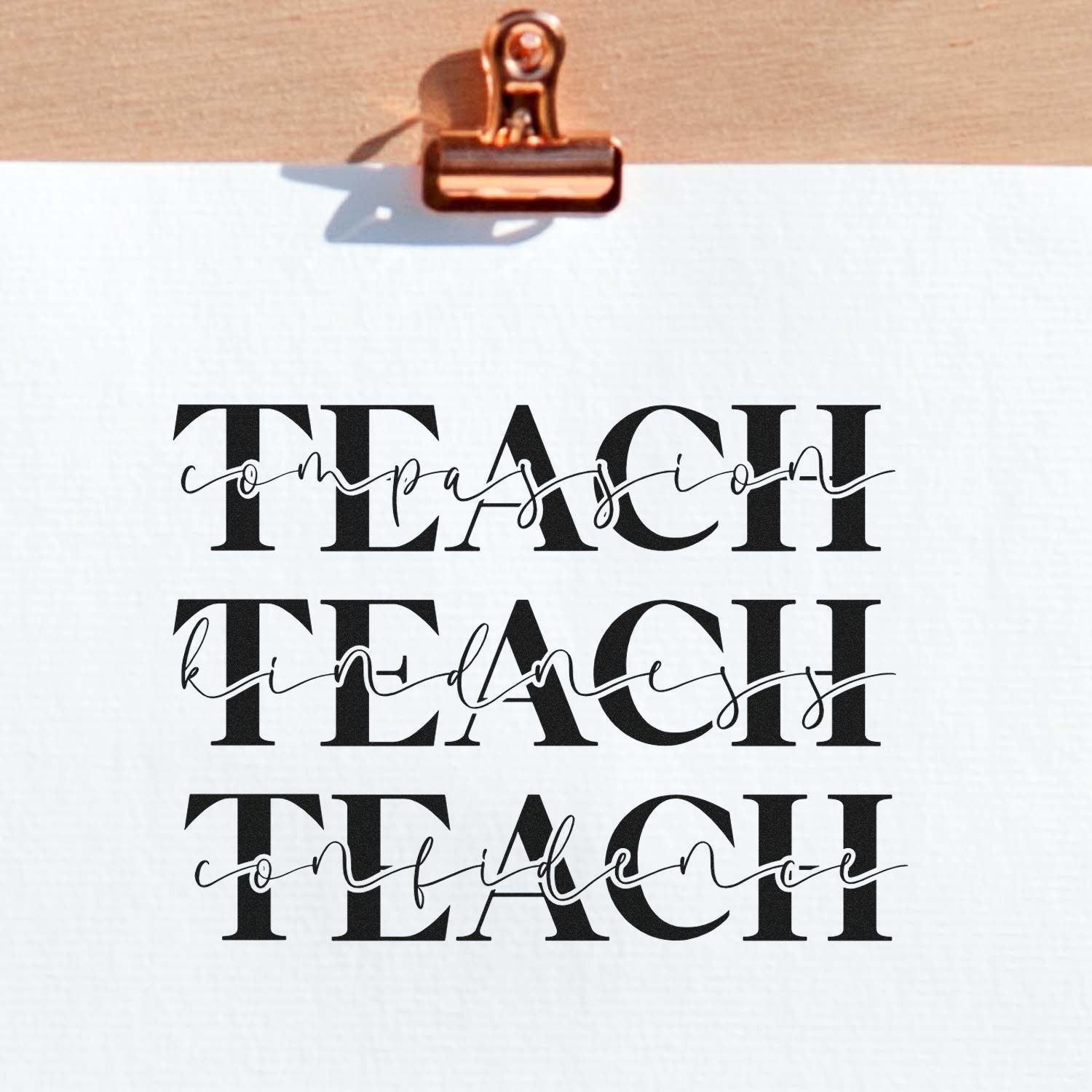 Compassion Kindness Confidence Tag Rubber Stamp