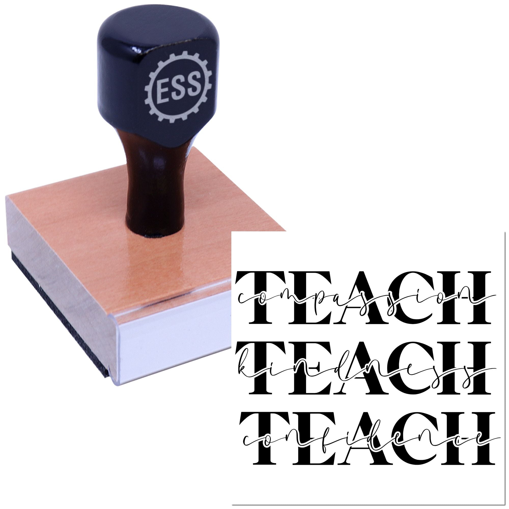 Compassion Kindness Confidence Tag Rubber Stamp