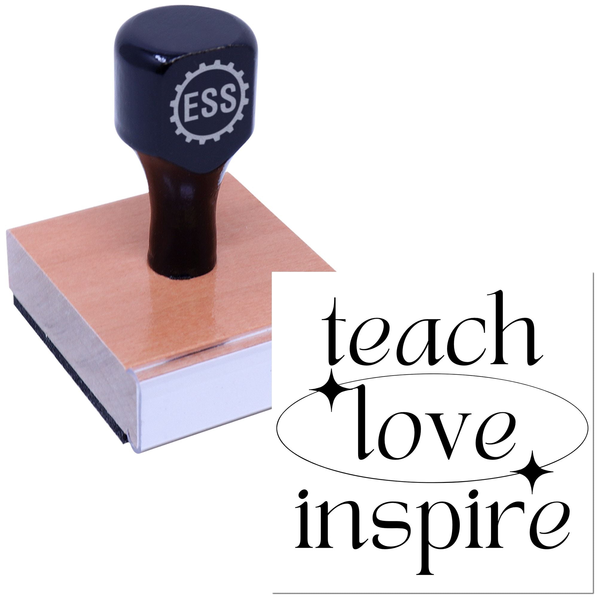 Empower Love Inspire Favor Tag Rubber Stamp