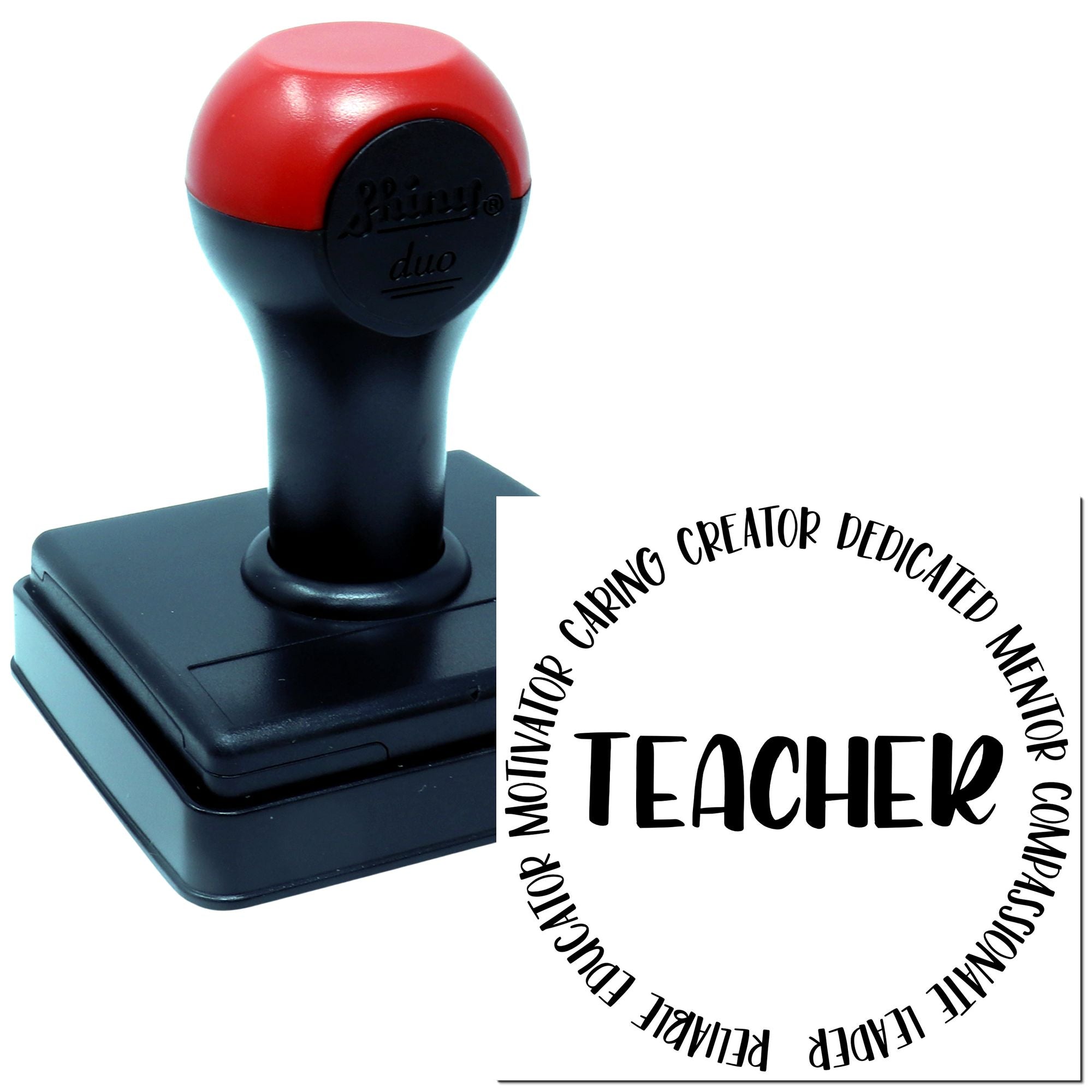 Duo Compassionate Dedicated Teacher Inspires Leaders Hand Stamp