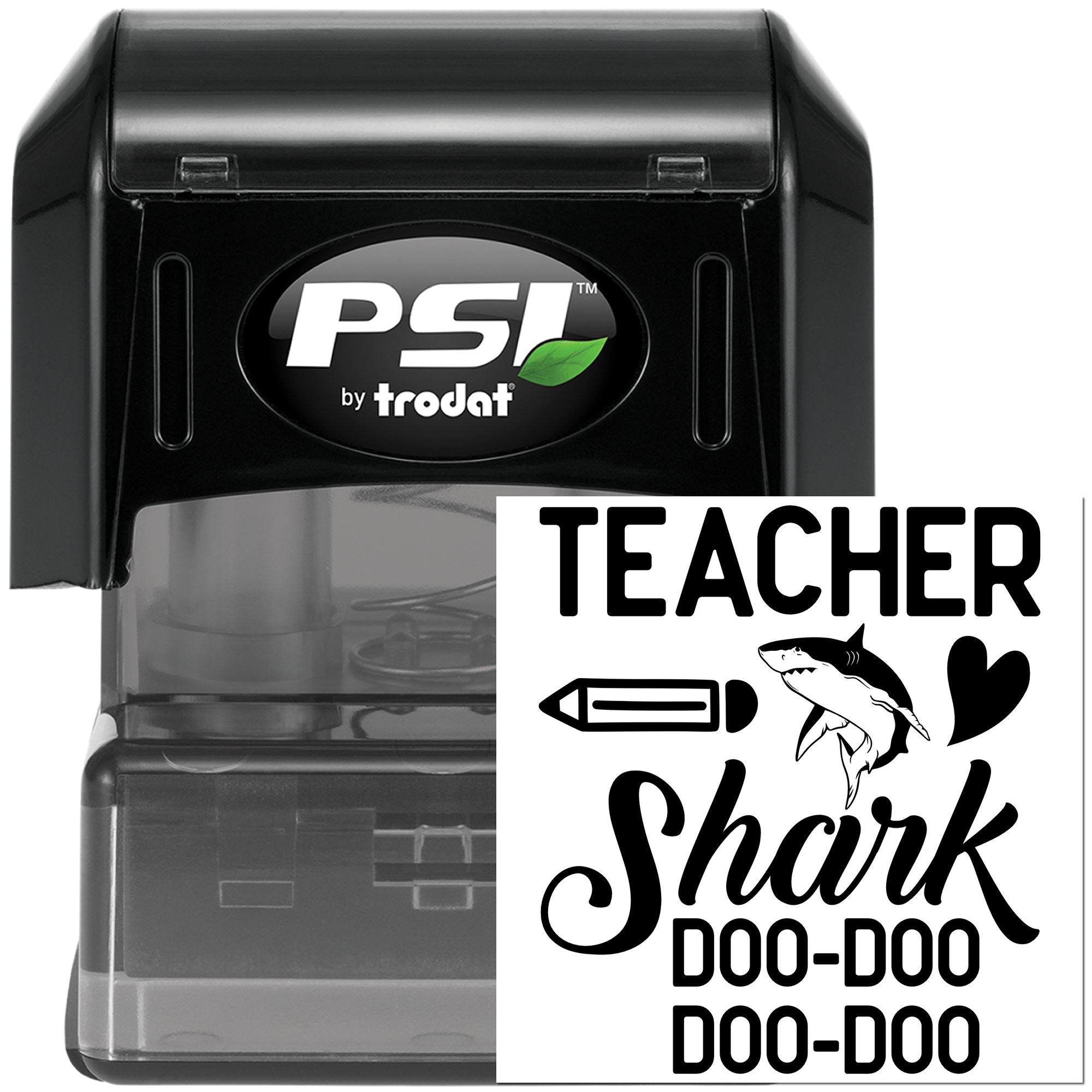 Pre-Inked Teacher Shark Love Scrapbooking Stamp