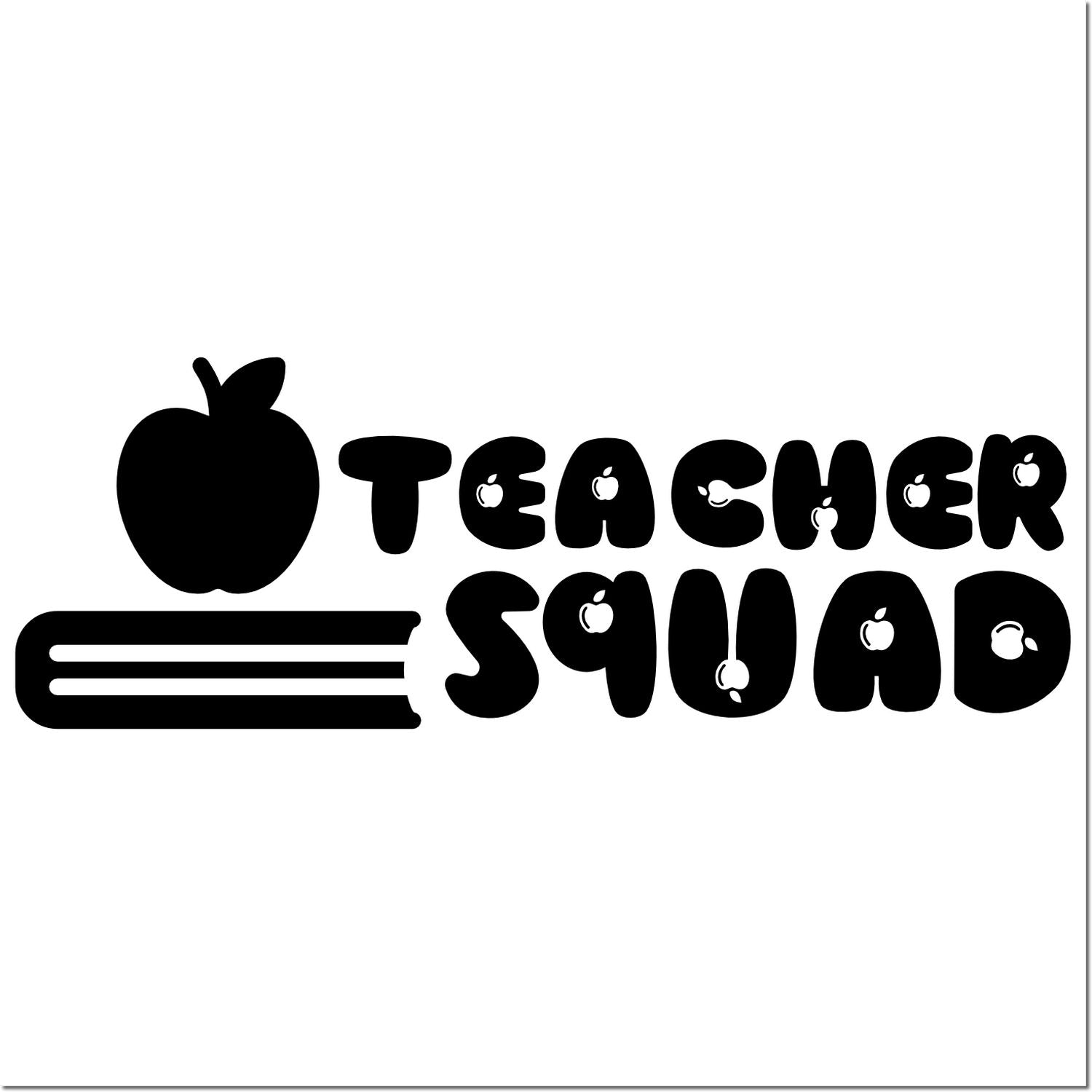 Black Teacher Squad stamp design with apple icon and ruler underline on white background