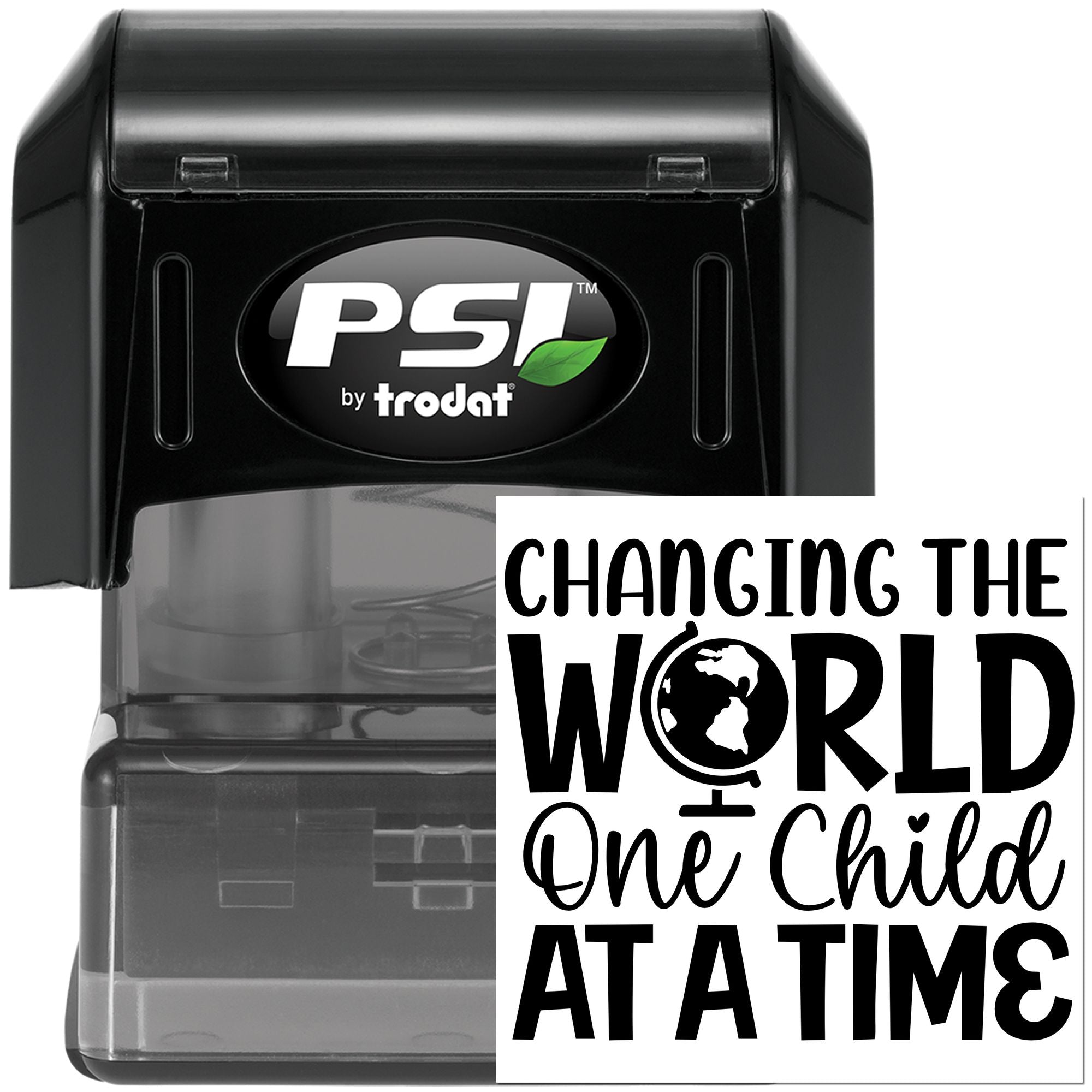 Pre-Inked World Changing Message Note Card Stamp