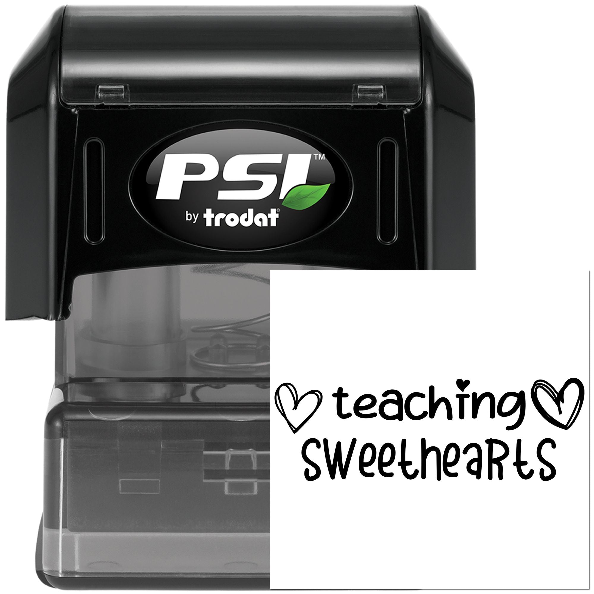Pre-Inked Teaching Sweetheart Hearts Tag Stamp