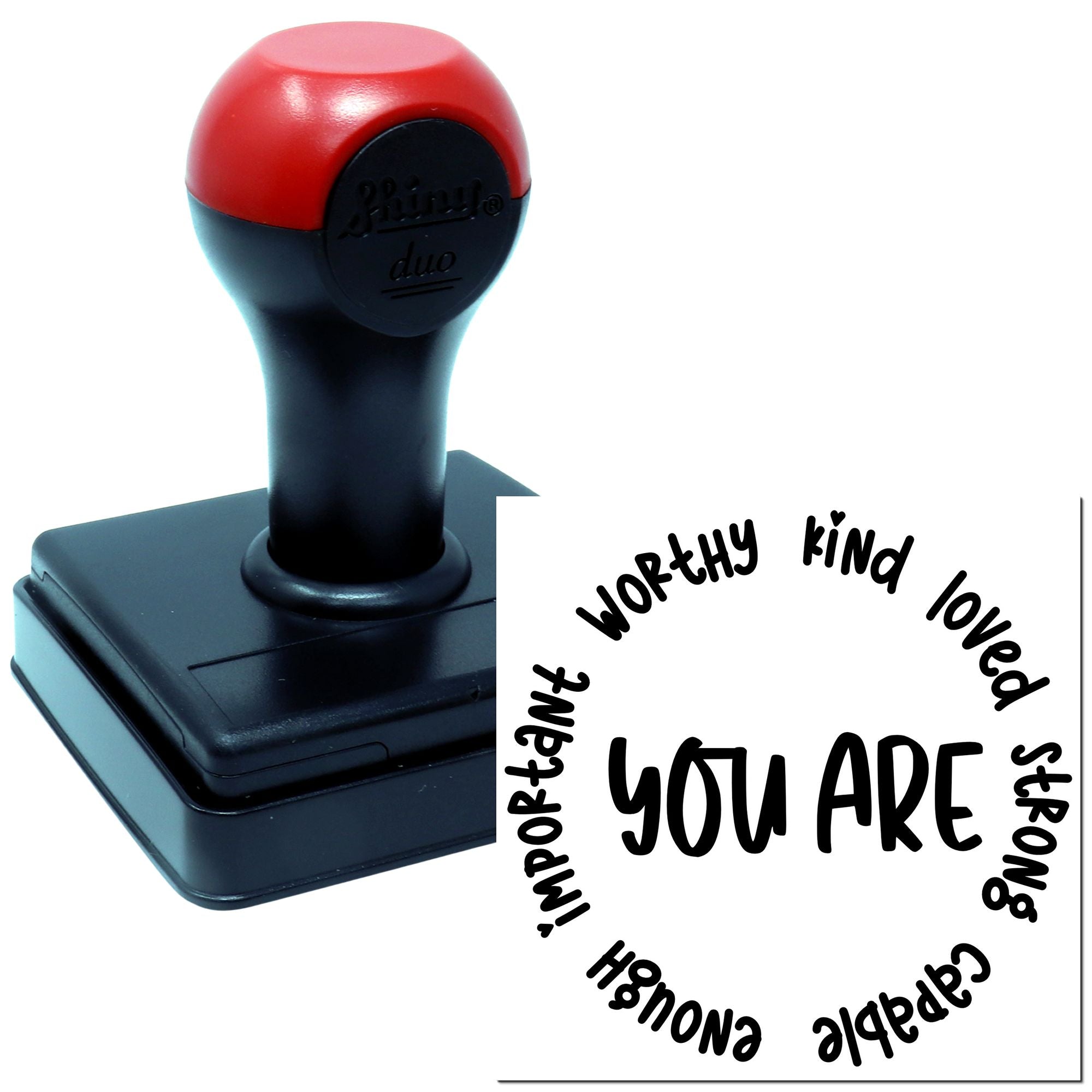 Duo You Are Loved Strong Capable Worthy Hand Stamp