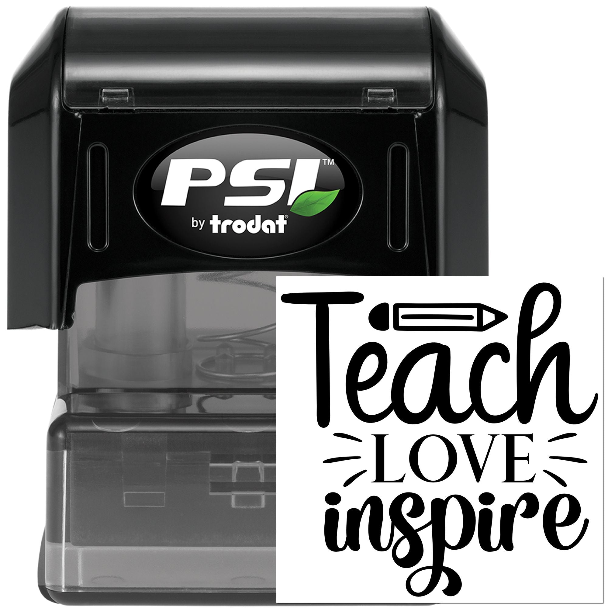 Pre-Inked Teach Love Inspire Greeting Card Stamp