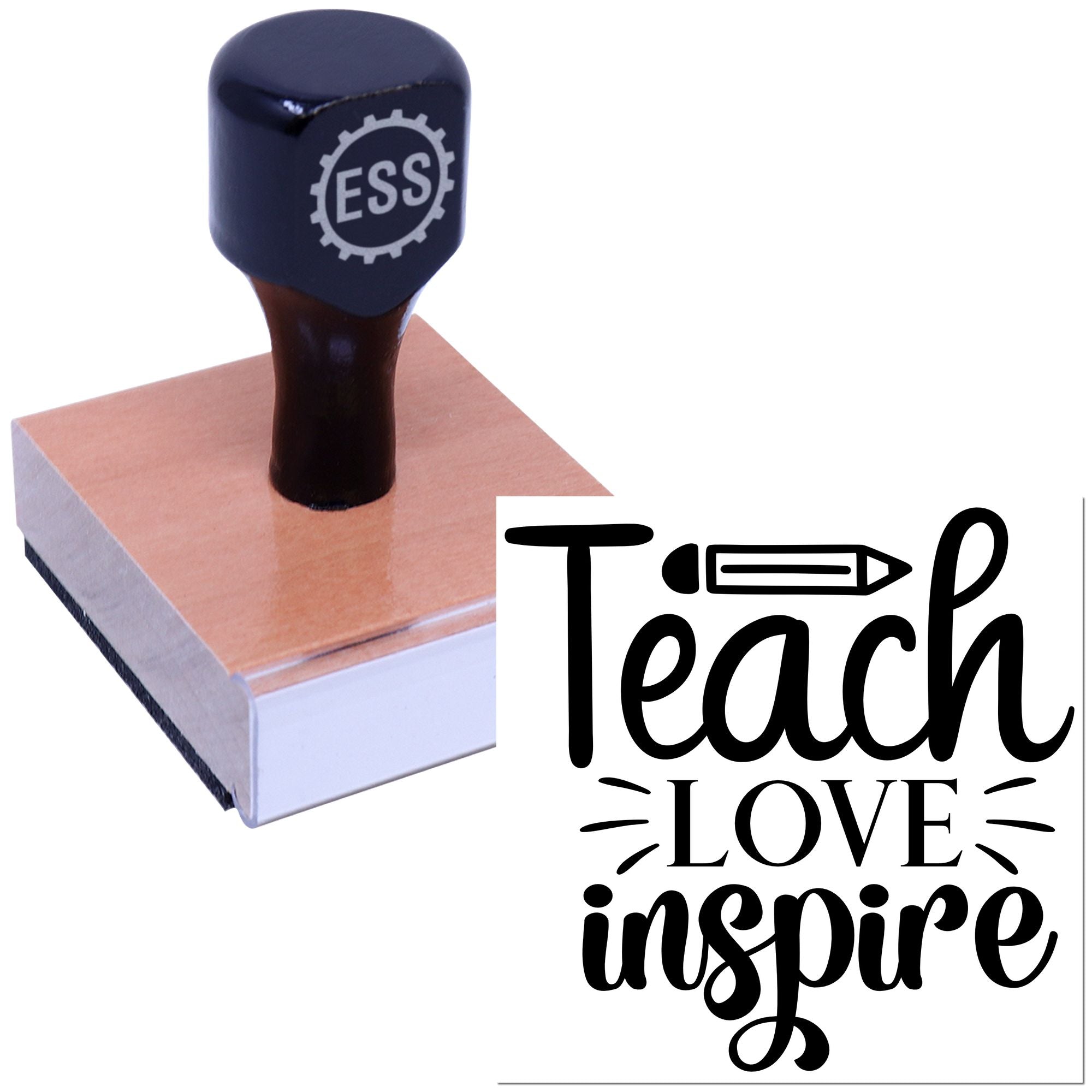 Empower Educate Inspire Postcard Rubber Stamp