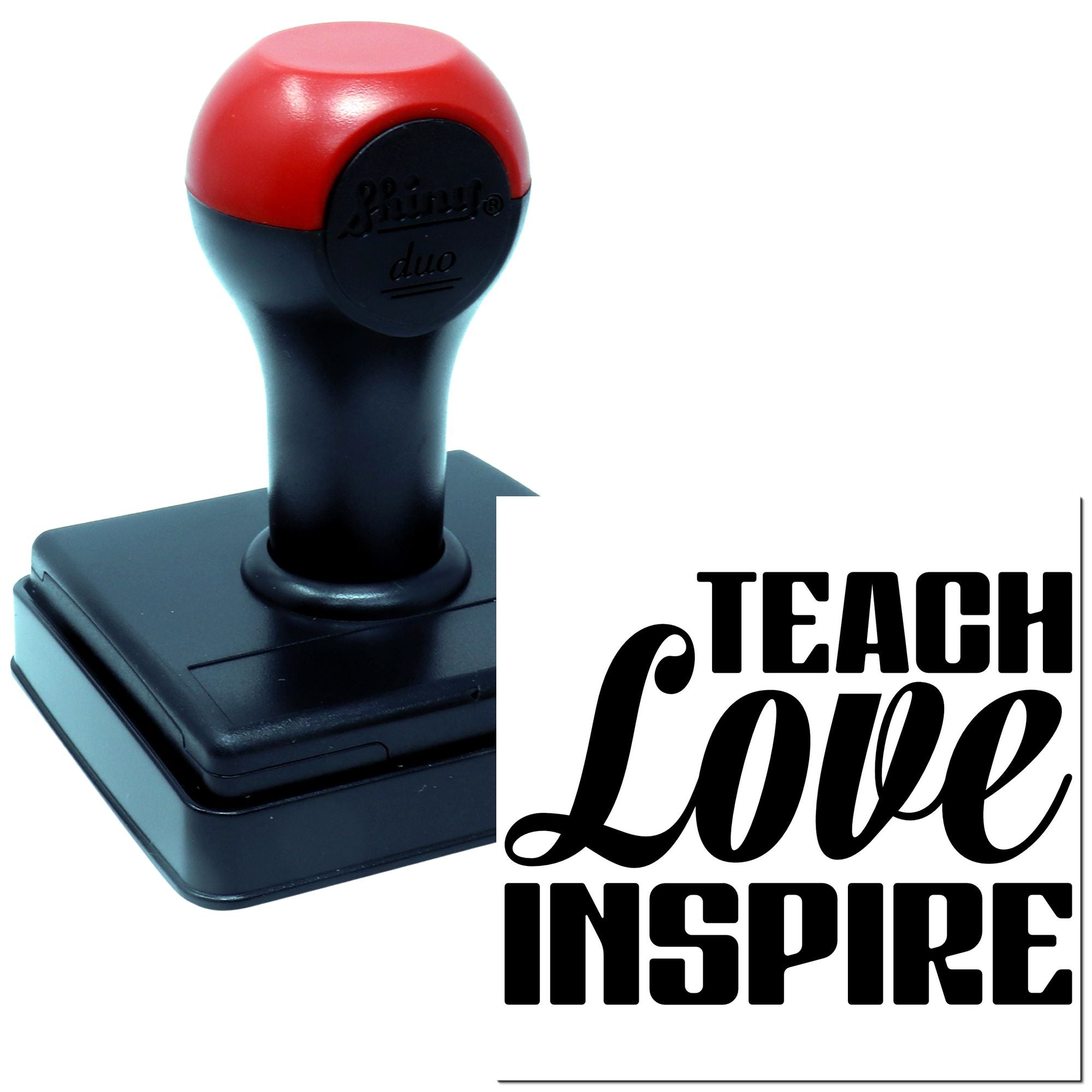 Duo Educators' Heartfelt Teach Love Inspire Hand Stamp