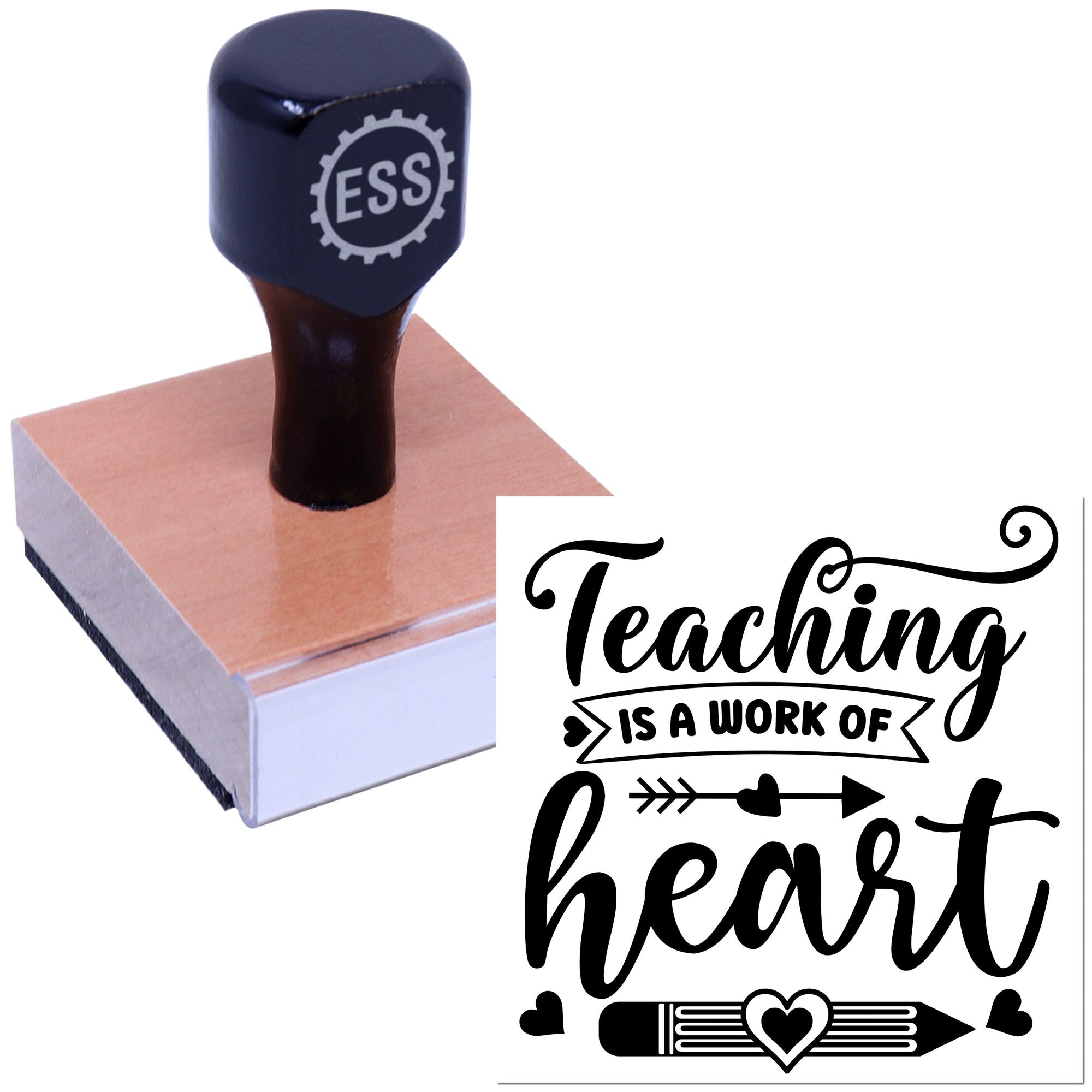 Heartfelt Teaching Design Place Card Rubber Stamp