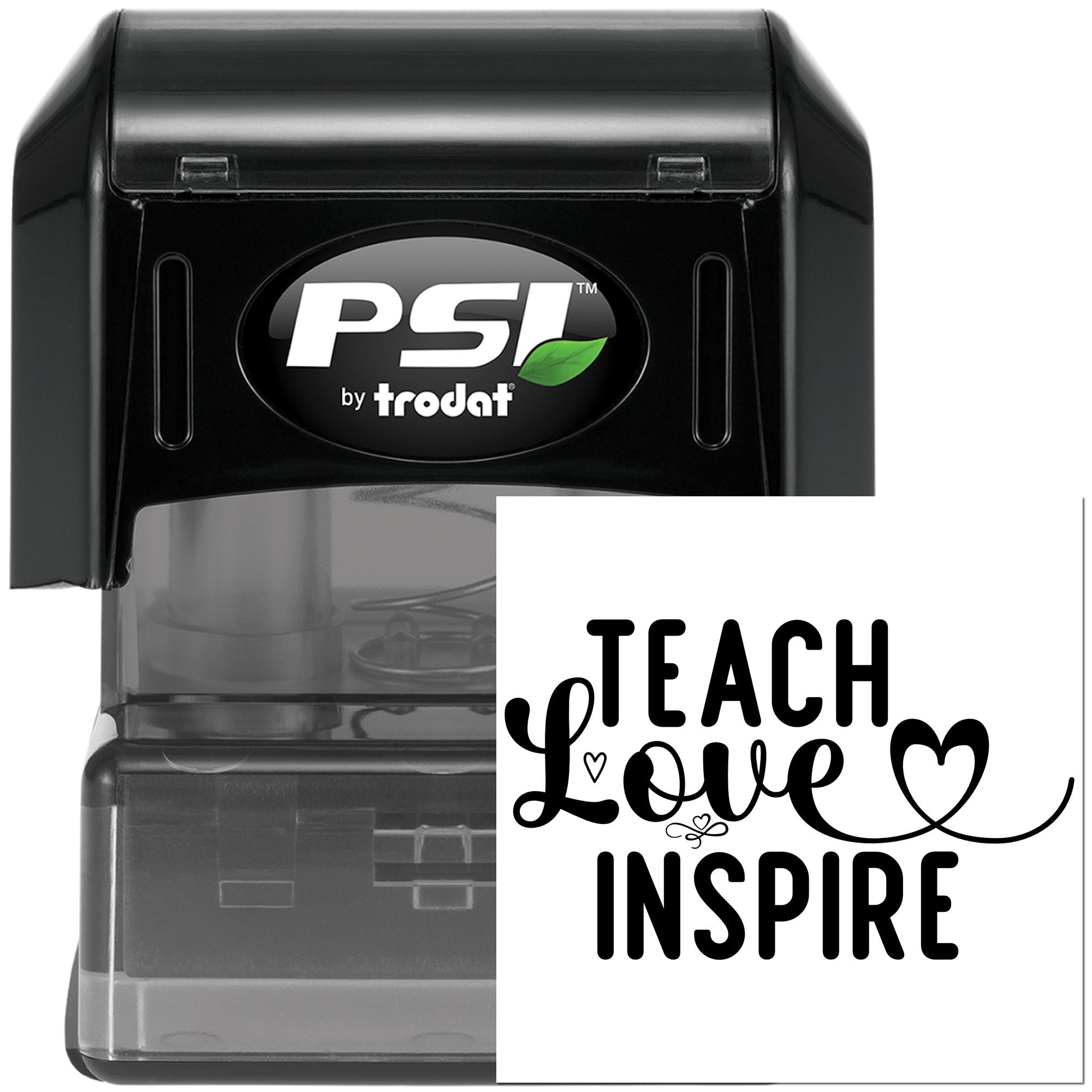 Pre-Inked Teach Love Inspire Favor Tag Stamp