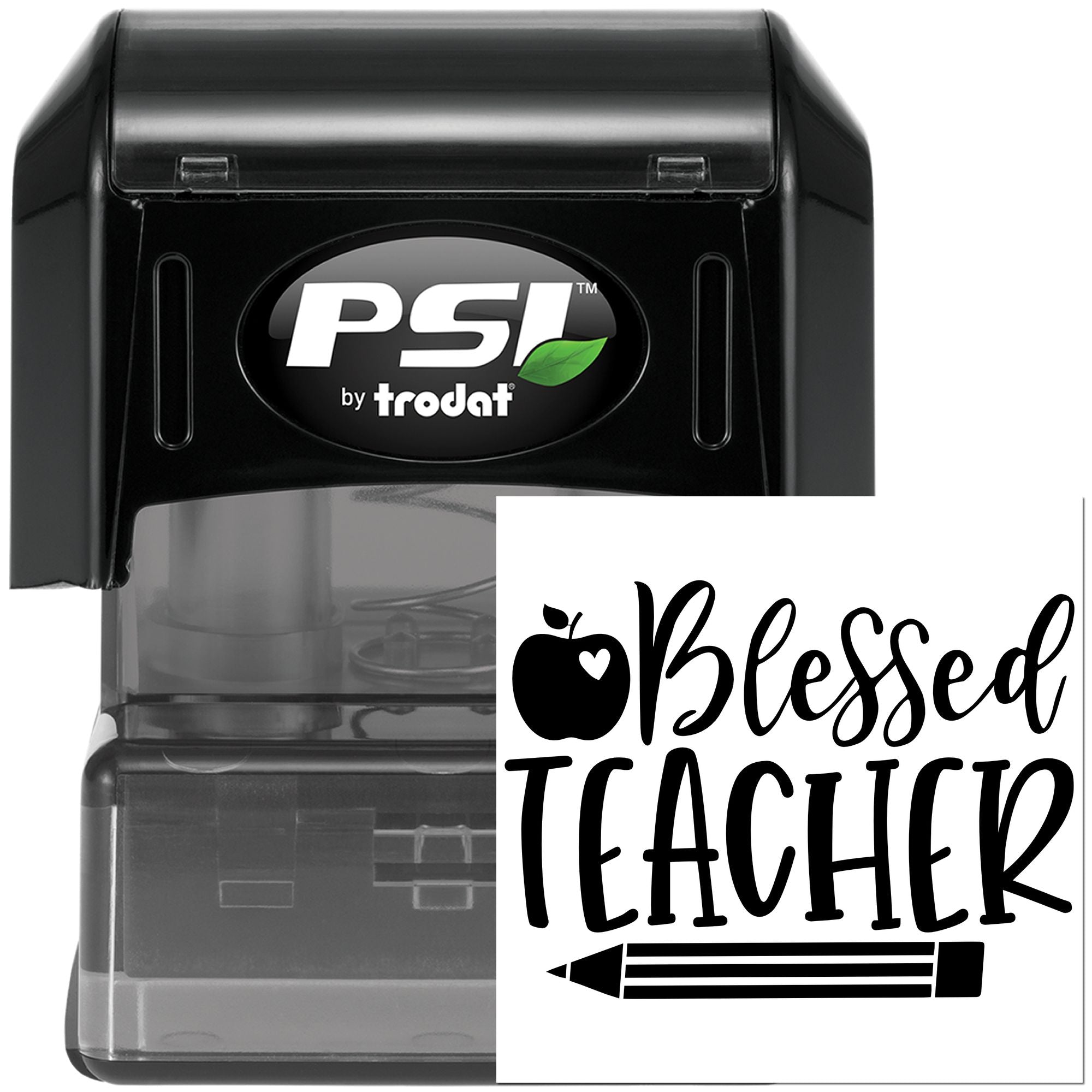 Pre-Inked Blessed Teacher Pencil Place Card Stamp