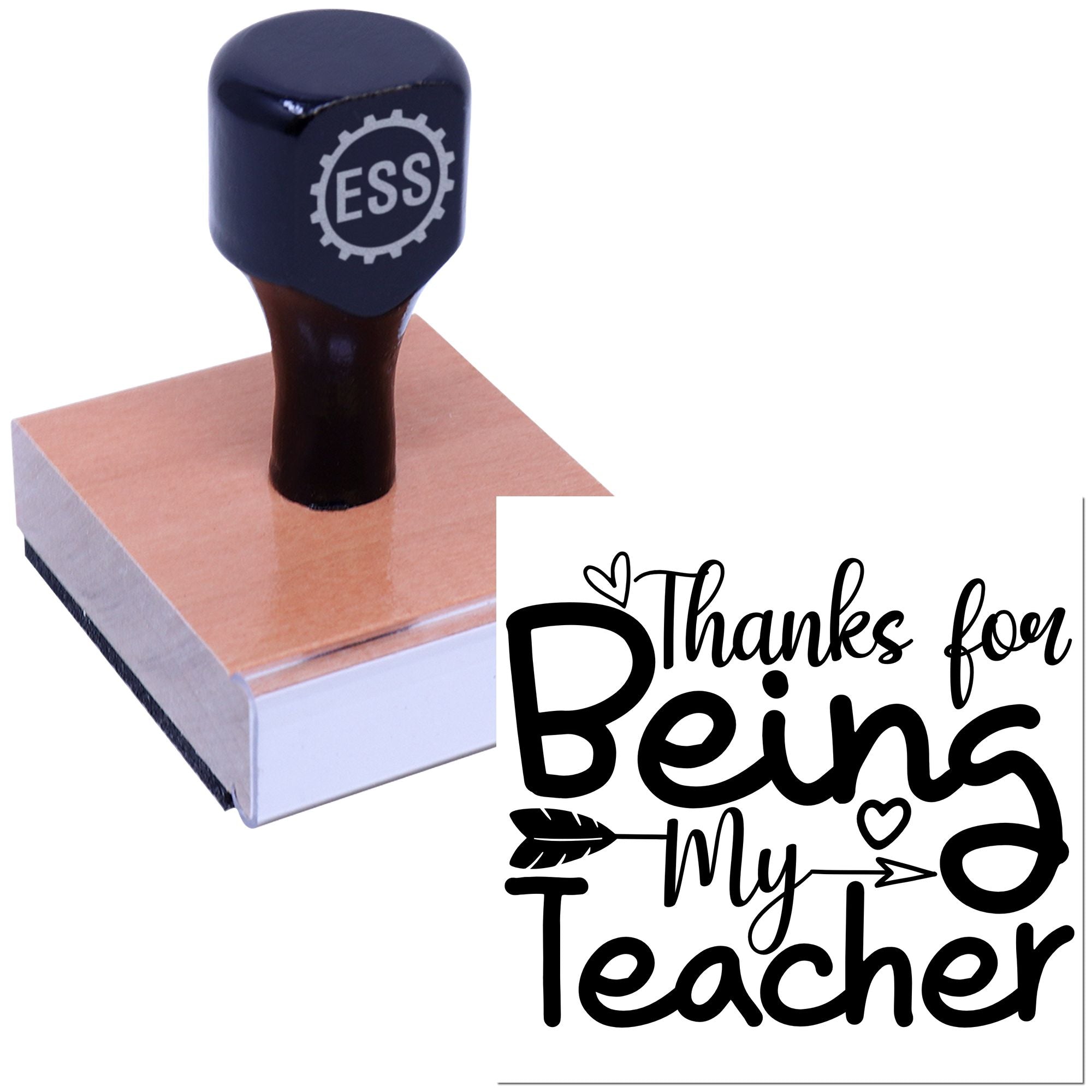 Heartfelt Teacher Thanks Crafting Rubber Stamp