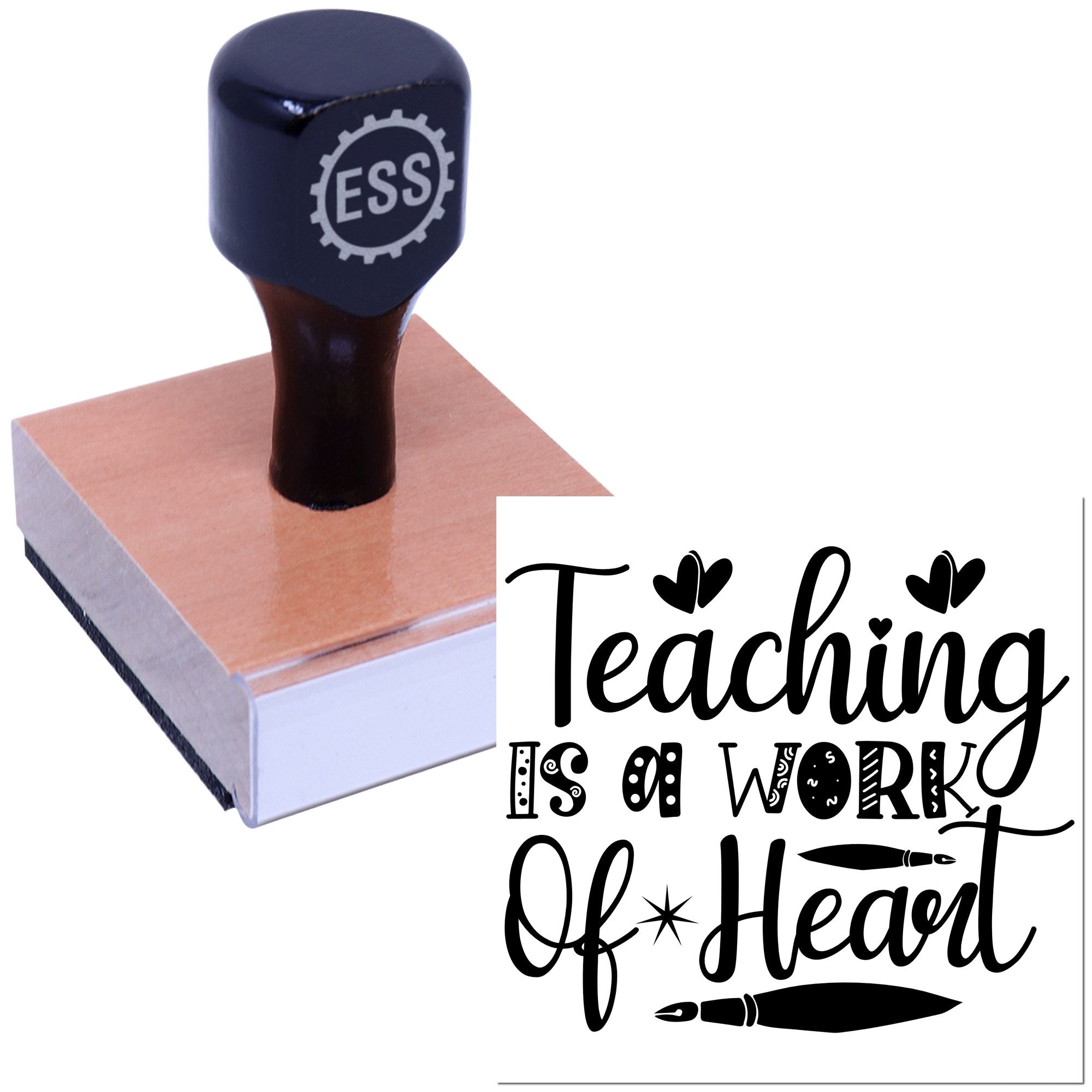 Heartfelt Teaching Art Card Rubber Stamp