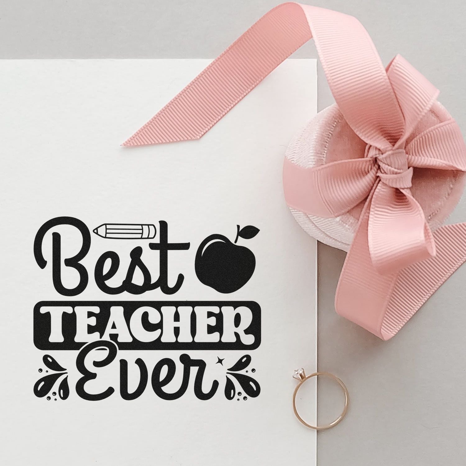 Outstanding Educator Honor Card Making Rubber Stamp