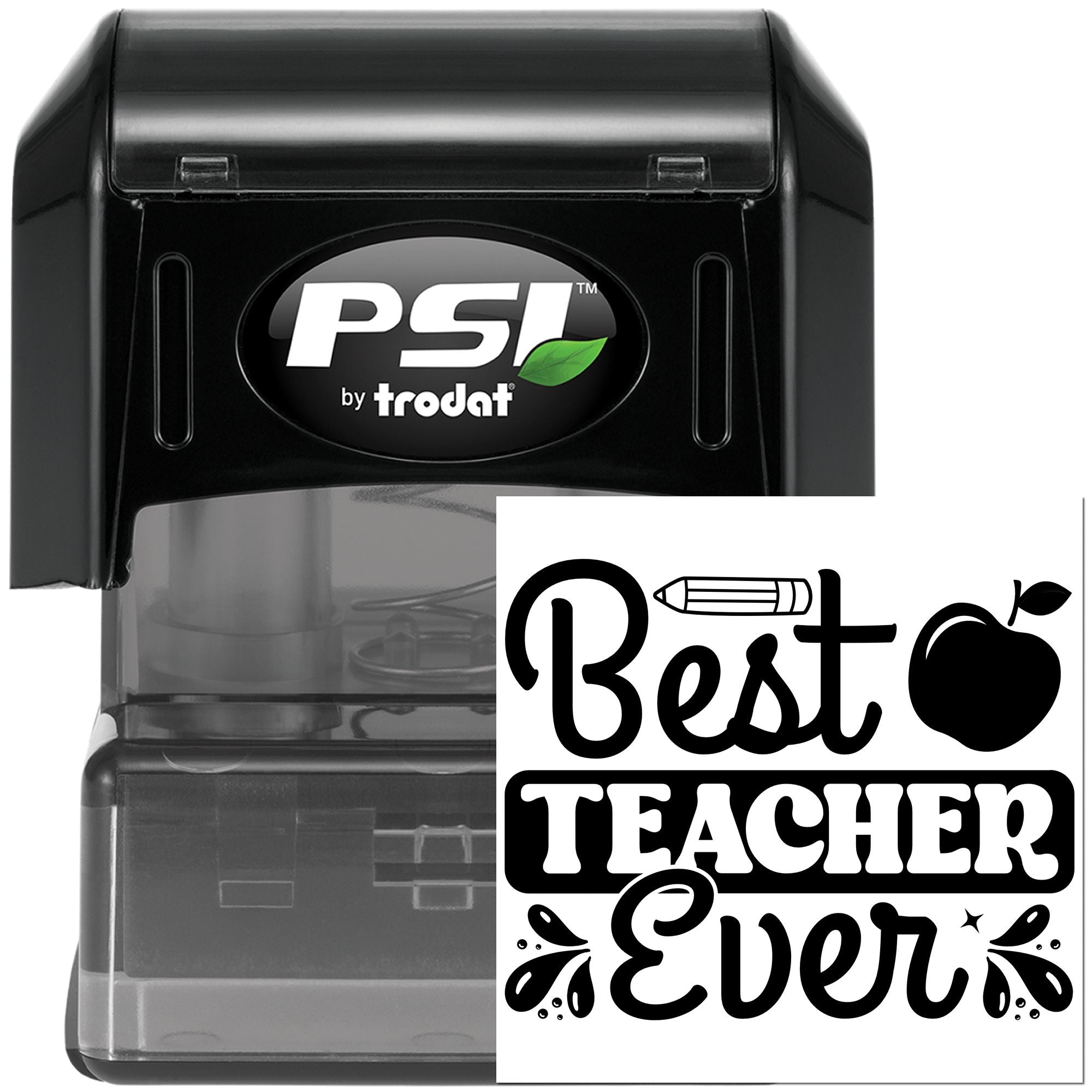 Pre-Inked Best Teacher Ever Scrapbooking Stamp