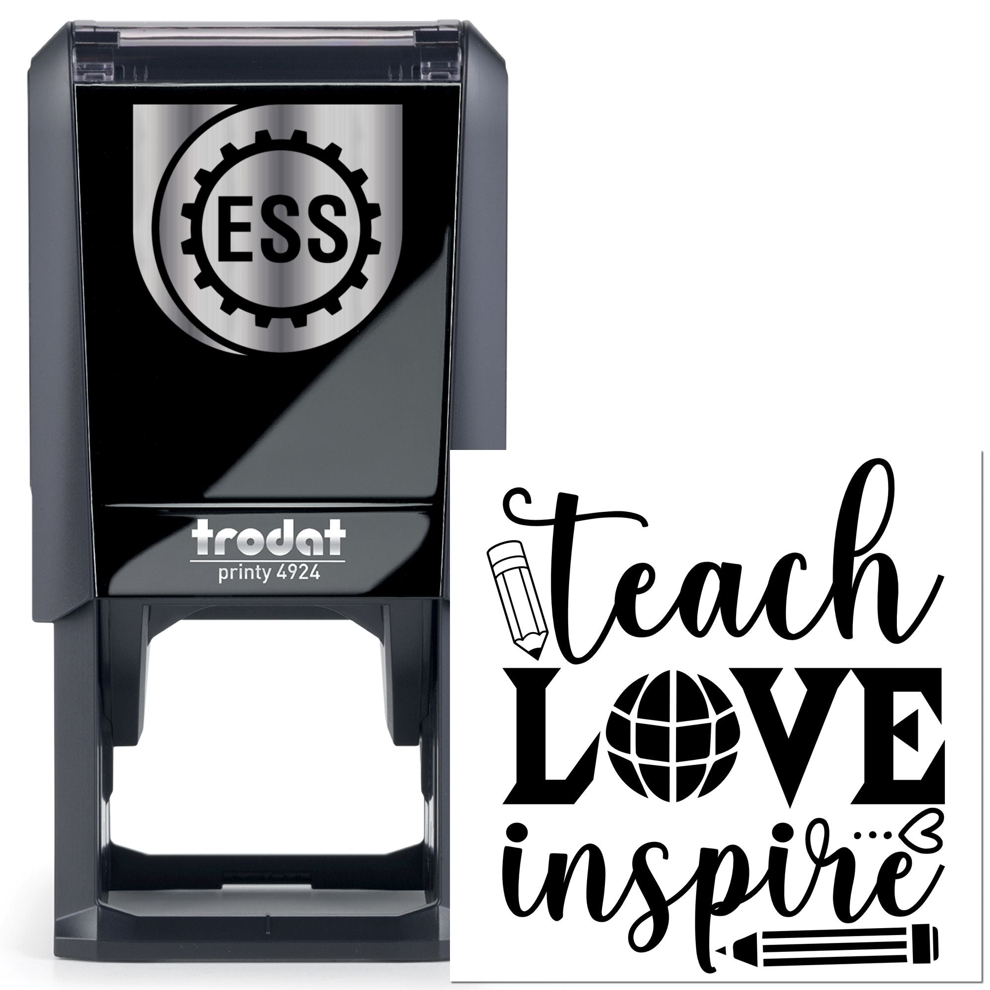Self-Inking Teach Love Cardmaking Stamp